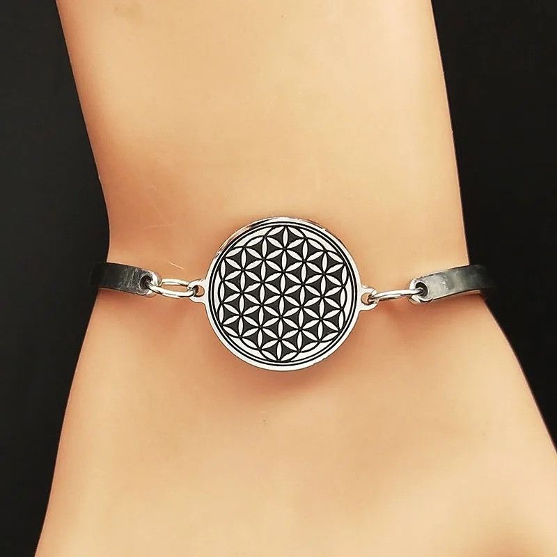 Jewelry Flower of Life Stainless Steel Bracelet Size ONE SIZE - 1 Thumbnail
