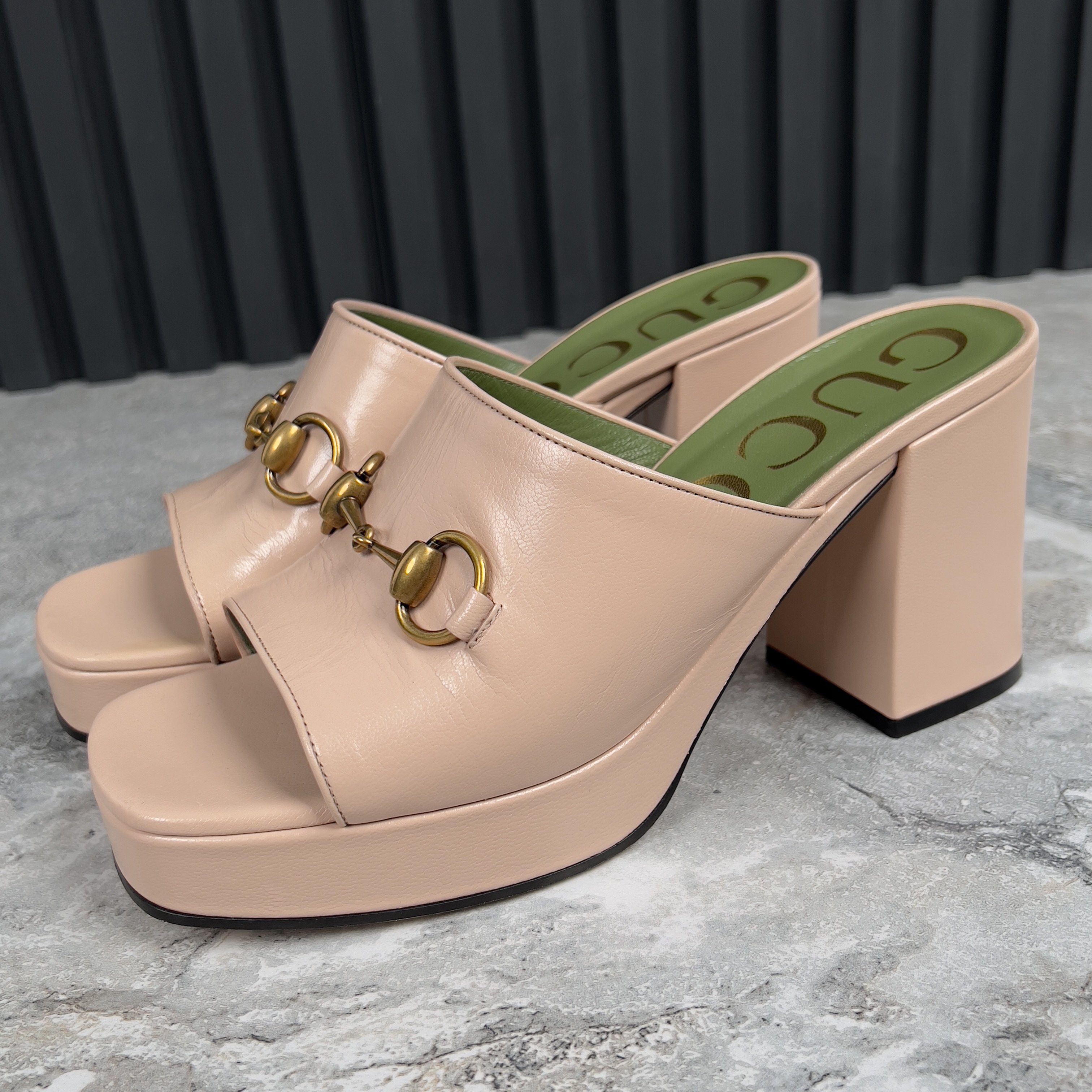 Gucci Gucci Houdan Horsebit Plaform Heel Mules Leather Size US 8.5 / IT 38.5 - 2 Thumbnail