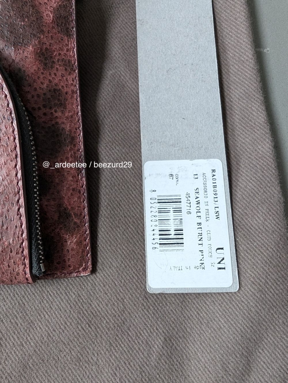 Rick Owens 💥UNRELEASED 1/1 WOLFFISH/SEAWOLF CLUB POUCH Size ONE SIZE - 9 Thumbnail