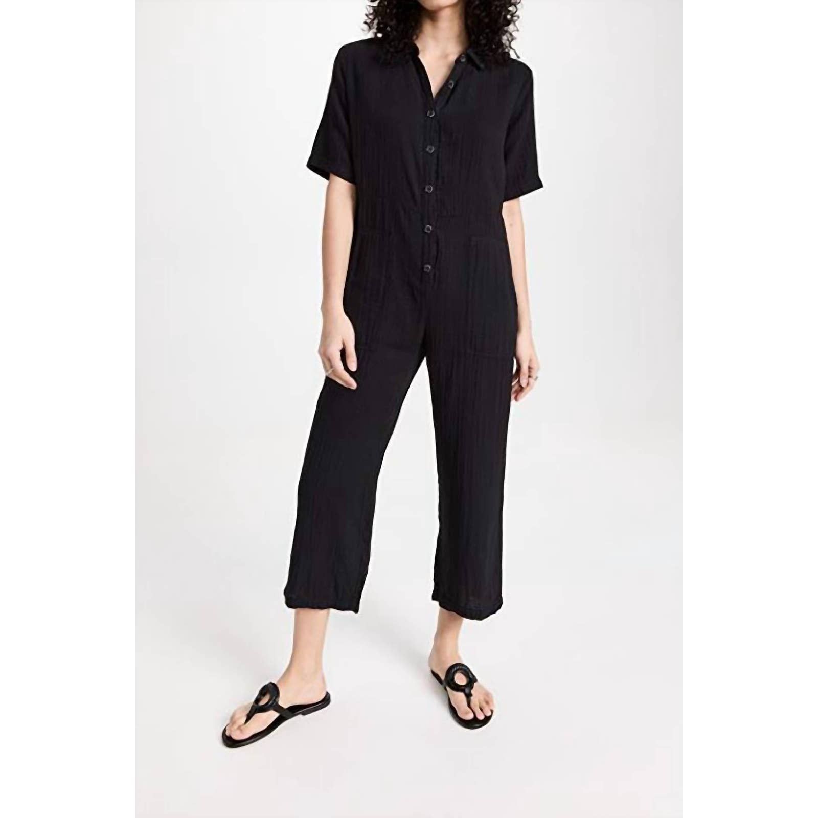 Velvet Elia Gauze Jumpsuit In Black Grailed