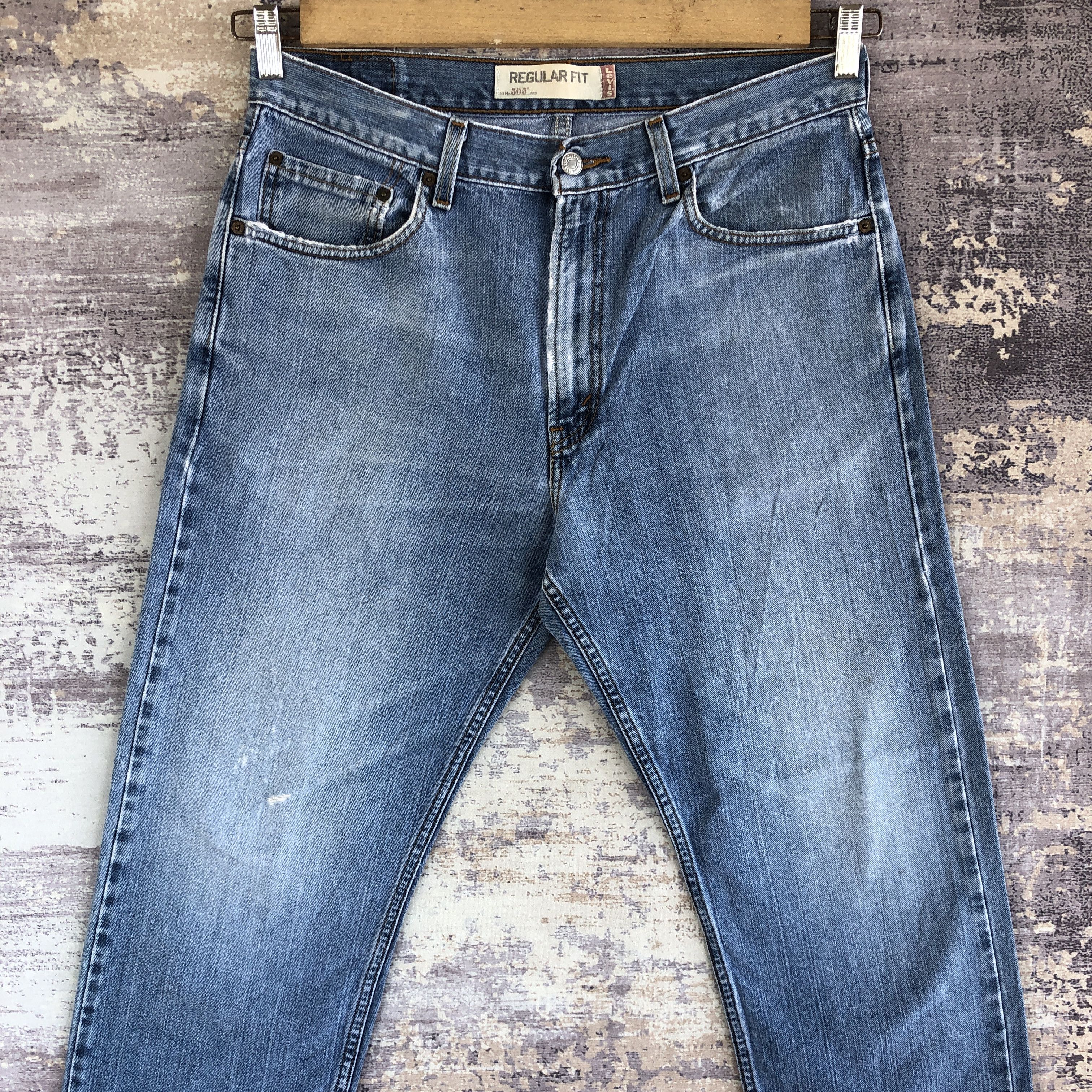 Levi's Vintage Levis 505 Sun Faded Jeans Levi's Light Wash Denim Size US 34 / EU 50 - 3 Thumbnail