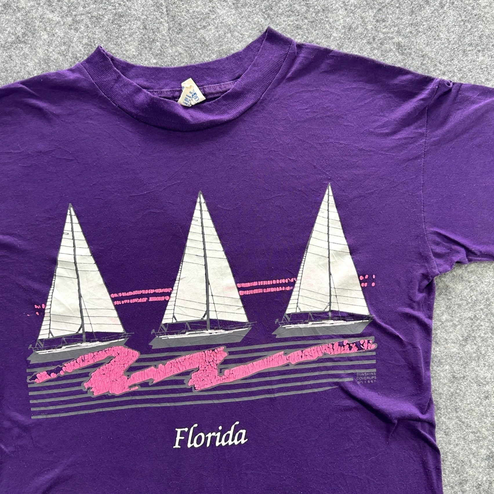 Vintage VINTAGE Florida Shirt Mens Large Sailboat Graphic Sunshine Coverups 90s Tee Size US L / EU 52-54 / 3 - 2 Thumbnail