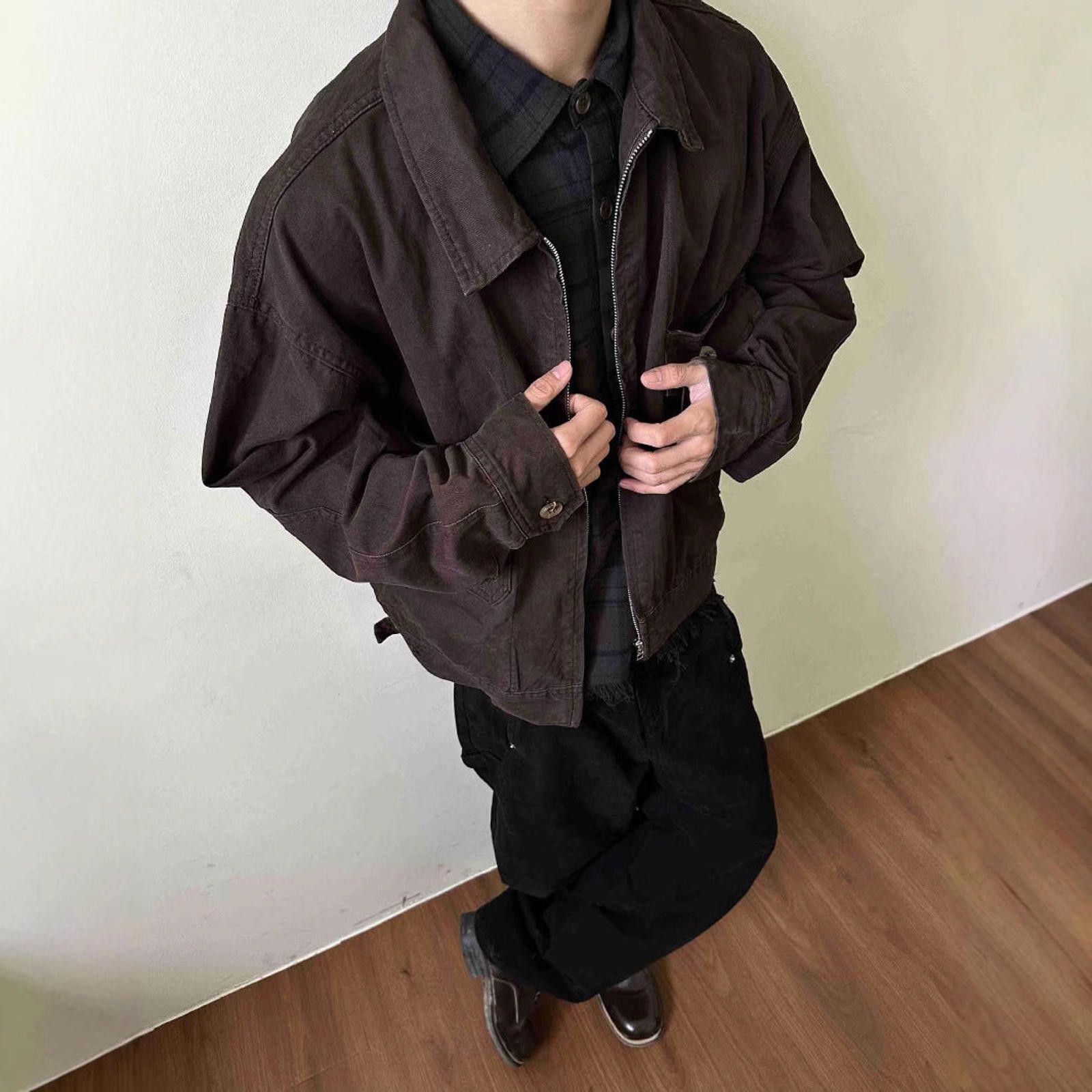 Japanese Brand Beige Casual Zip-Up Light Jacket, Relaxed Fit Outerwear Size US M / EU 48-50 / 2 - 5 Thumbnail