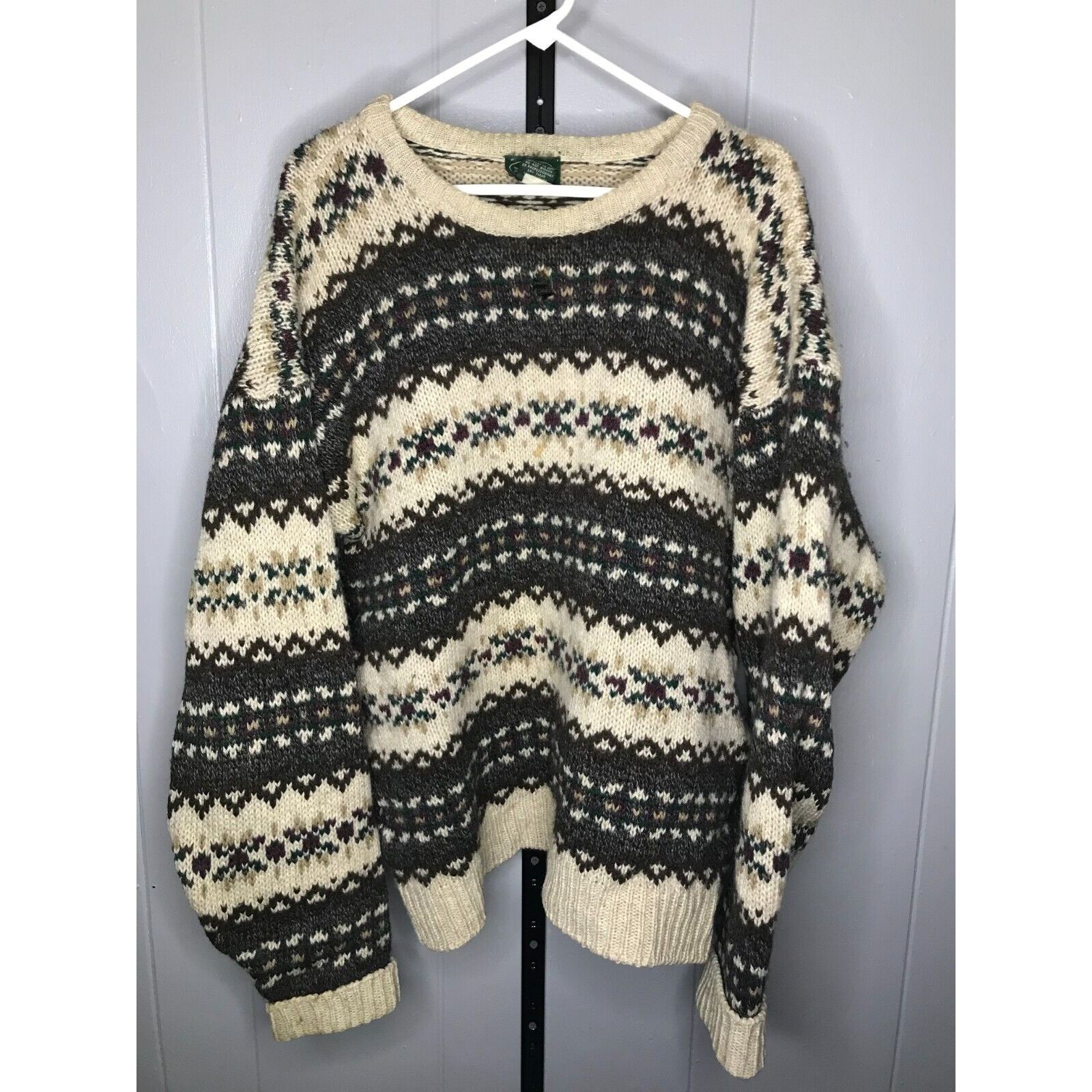 Izod Vintage Izod Sweater Mens XL Geometric Knit Virgin Wool Gran Size US XL / EU 56 / 4 - 1 Thumbnail