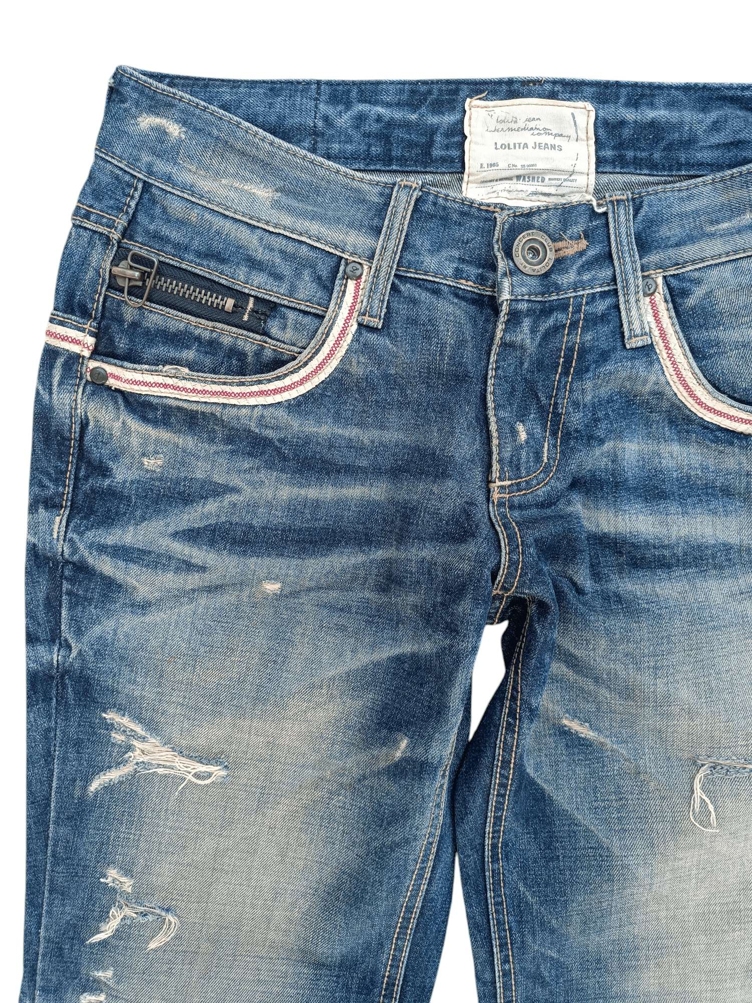 Designer FLARED💥 LOLITA JEANS DISTRESSED WHISKERS DENIM Size US 32 / EU 48 - 10 Thumbnail