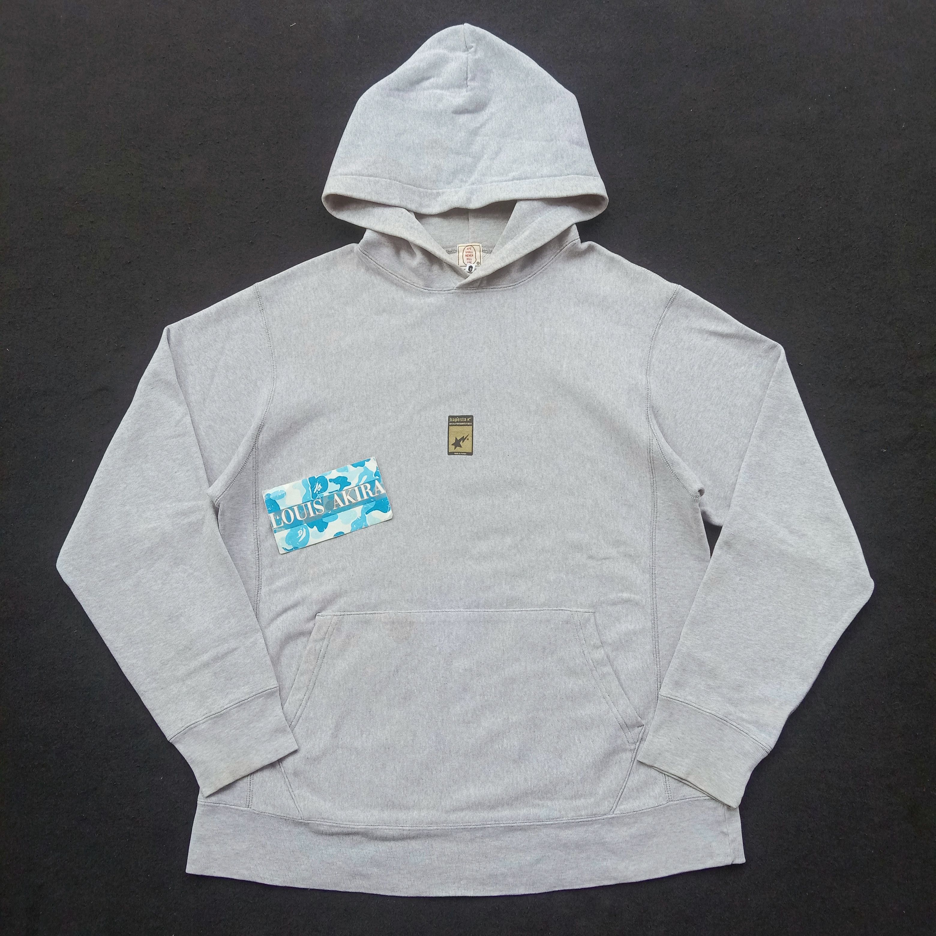 image of Bapesta Pullover Hoodie in Grey, Men's (Size Medium)