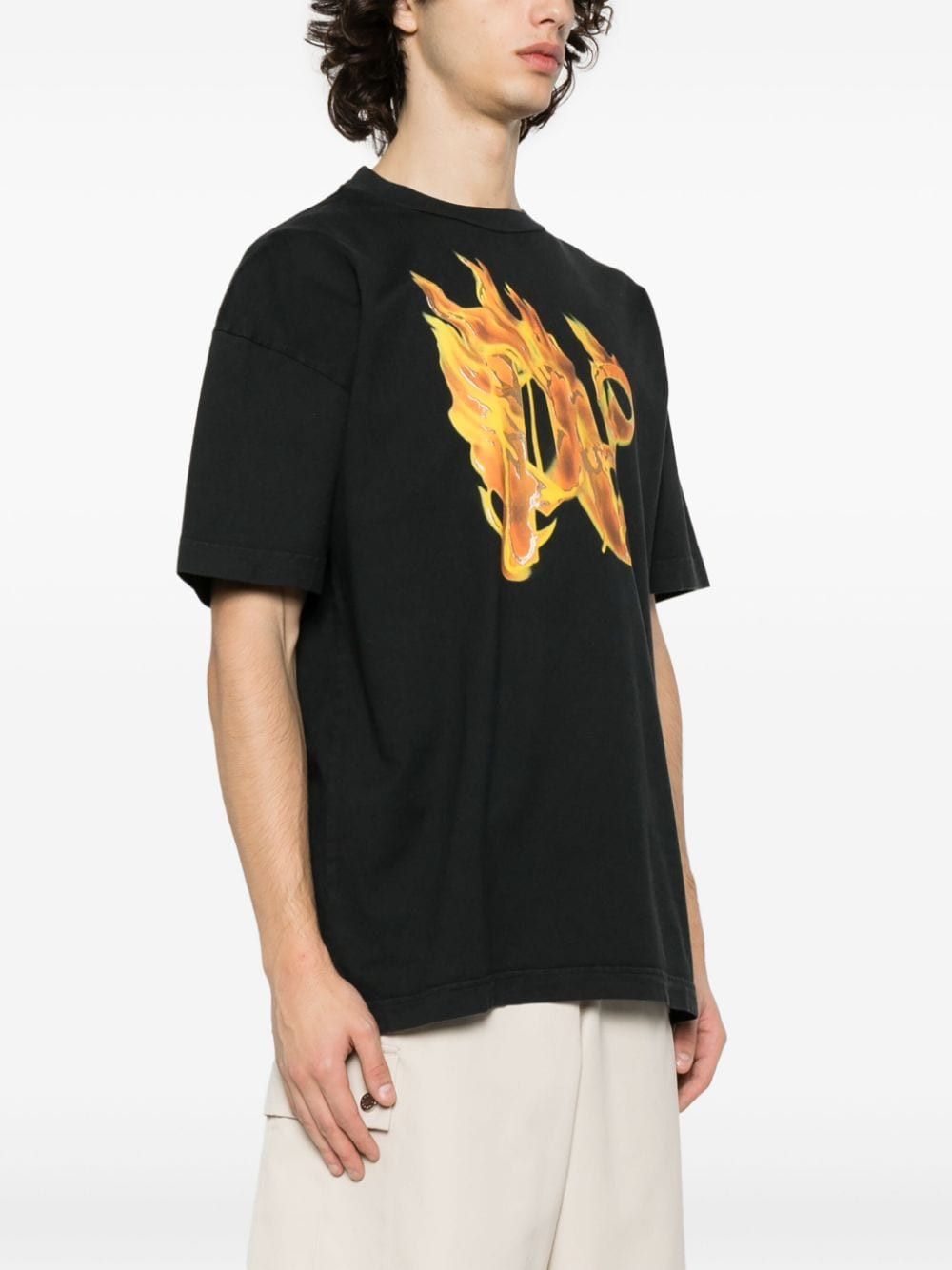 o1s22i1n1224 'Burning Monogram T-Shirt in Black