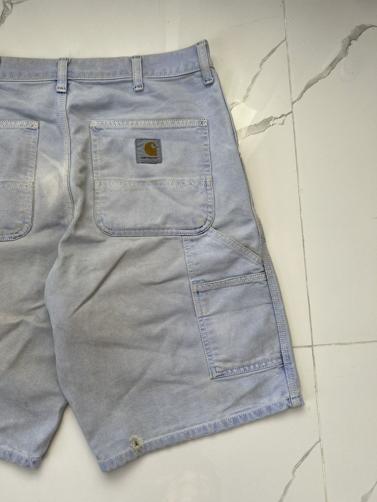 Carhartt × Vintage 90's CARHARTT SIGNLE KNEE SHORTS DISTRESSED THRASHED Y2K Size US 34 / EU 50 - 3 Thumbnail