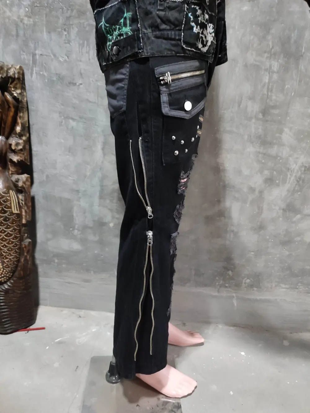 Japanese Brand Sex Pot Revenge Distressed Punk Zipper Pants Size US 29 - 19 Thumbnail