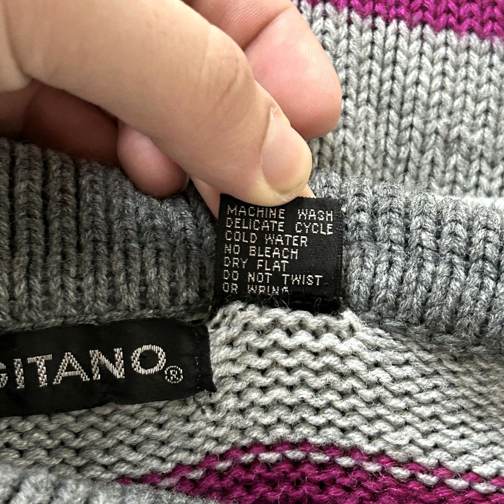 Vintage VINTAGE Gitano Sweater Dress Womens Large Gray Striped Cowl Neck Long Sleeve Size L / US 10 / IT 46 - 6 Thumbnail