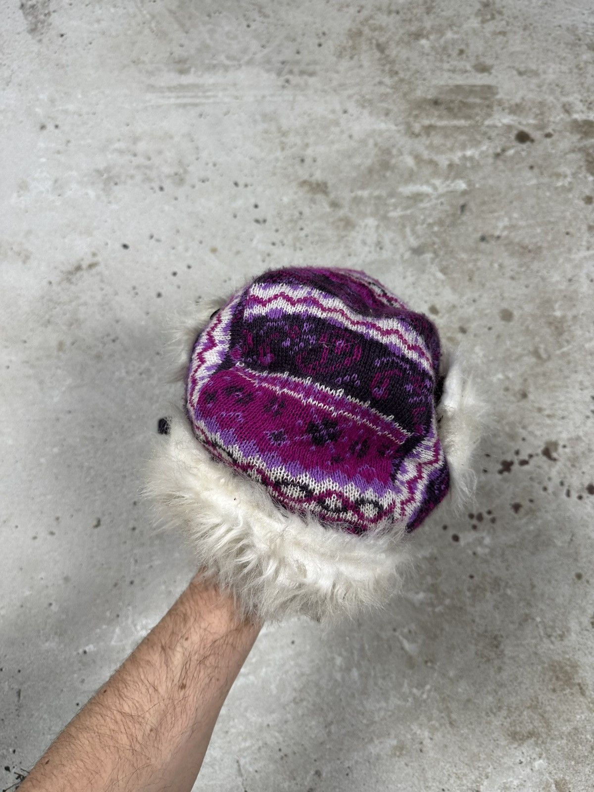 If Six Was Nine × Japanese Brand × Le Grande Bleu (L.G.B.) Vintage Y2K Faux Fur Purple Ushanka Trapper Hat Fuzzy Size ONE SIZE - 6 Thumbnail