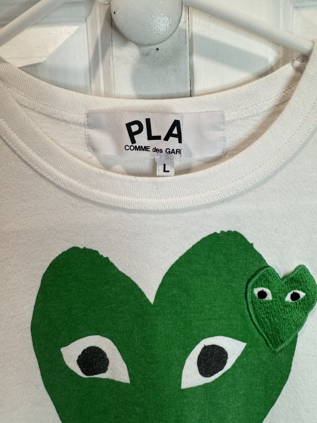 Comme des Garcons Comme des Garçons PLAY T-Shirt White/Green Size US L / EU 52-54 / 3 - 3 Thumbnail