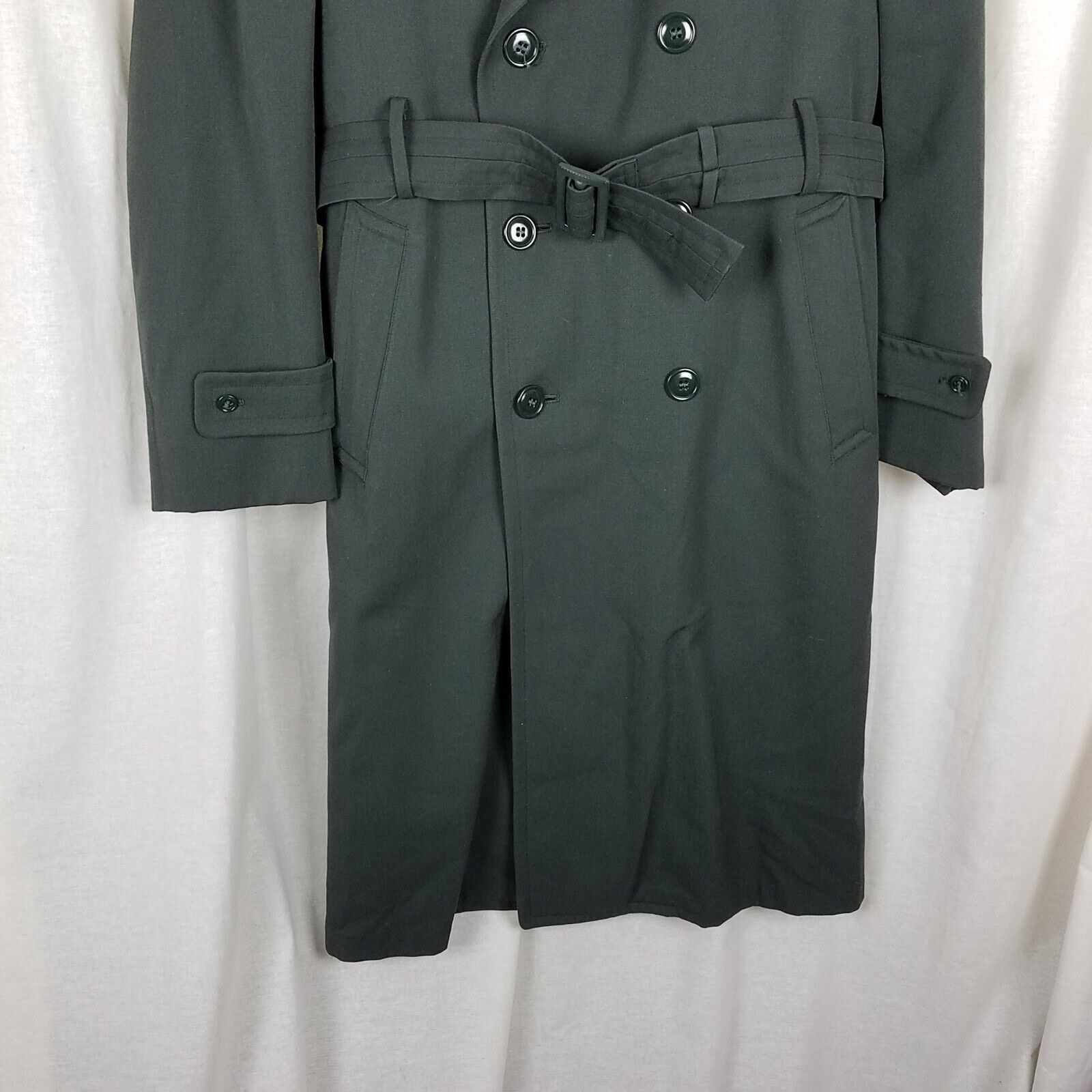 Other Military Army Serge Green Wool Overcoat AG44 Trench Coat 38L Size US M / EU 48-50 / 2 - 3 Thumbnail