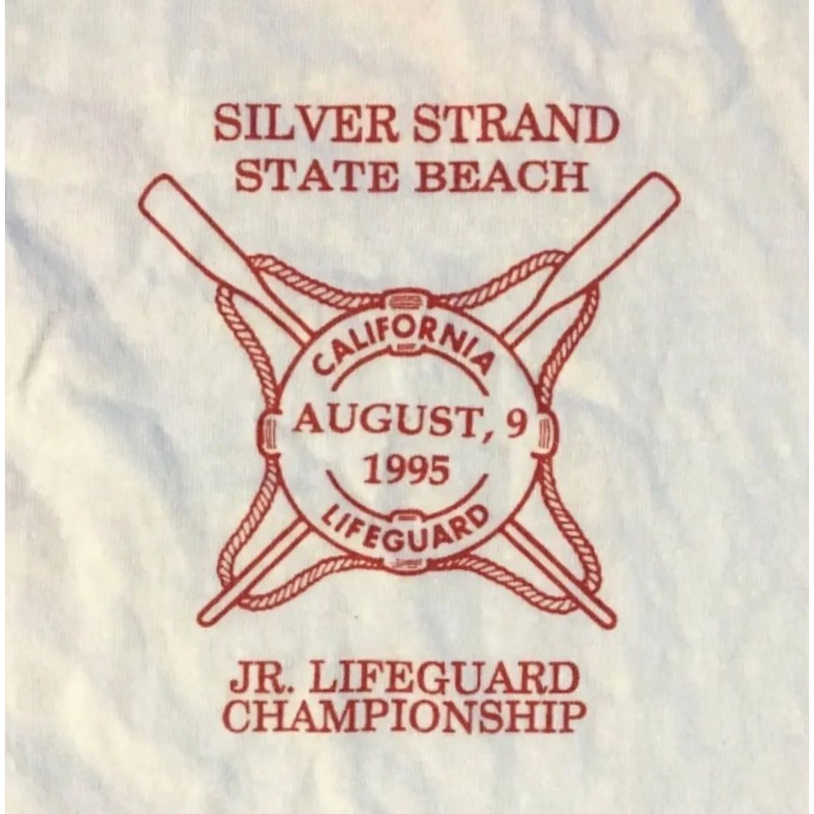 Vintage VINTAGE California Jr Lifeguard Championship Shirt XL White Men T-Shirt-Short Sleeve 90s Grunge Surf Beach Funny Stitch OP USA Size US XL / EU 56 / 4 - 4 Thumbnail