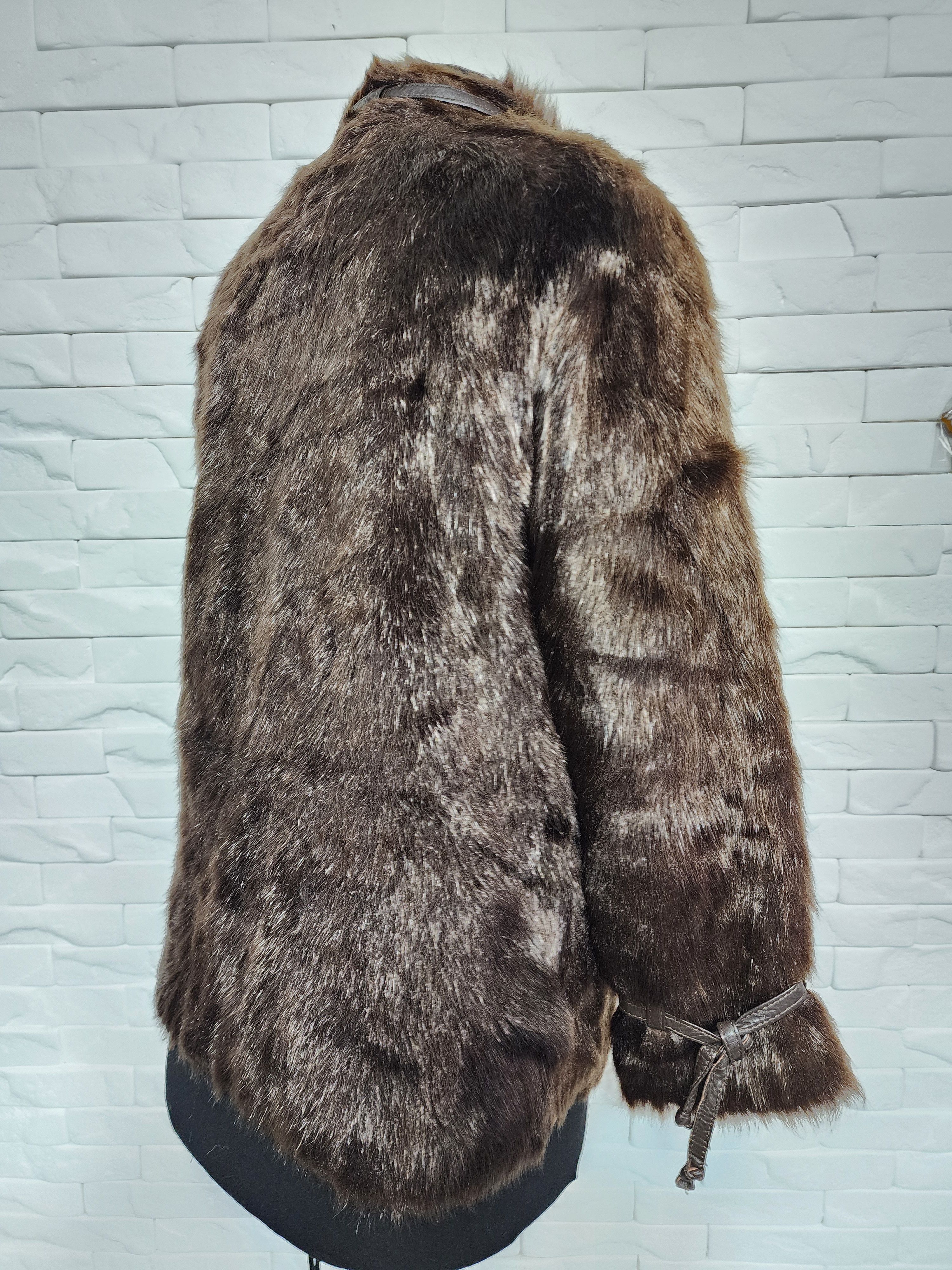 Furla Warm Brown Women's Fur Coat. Size L / US 10 / IT 46 - 5 Thumbnail