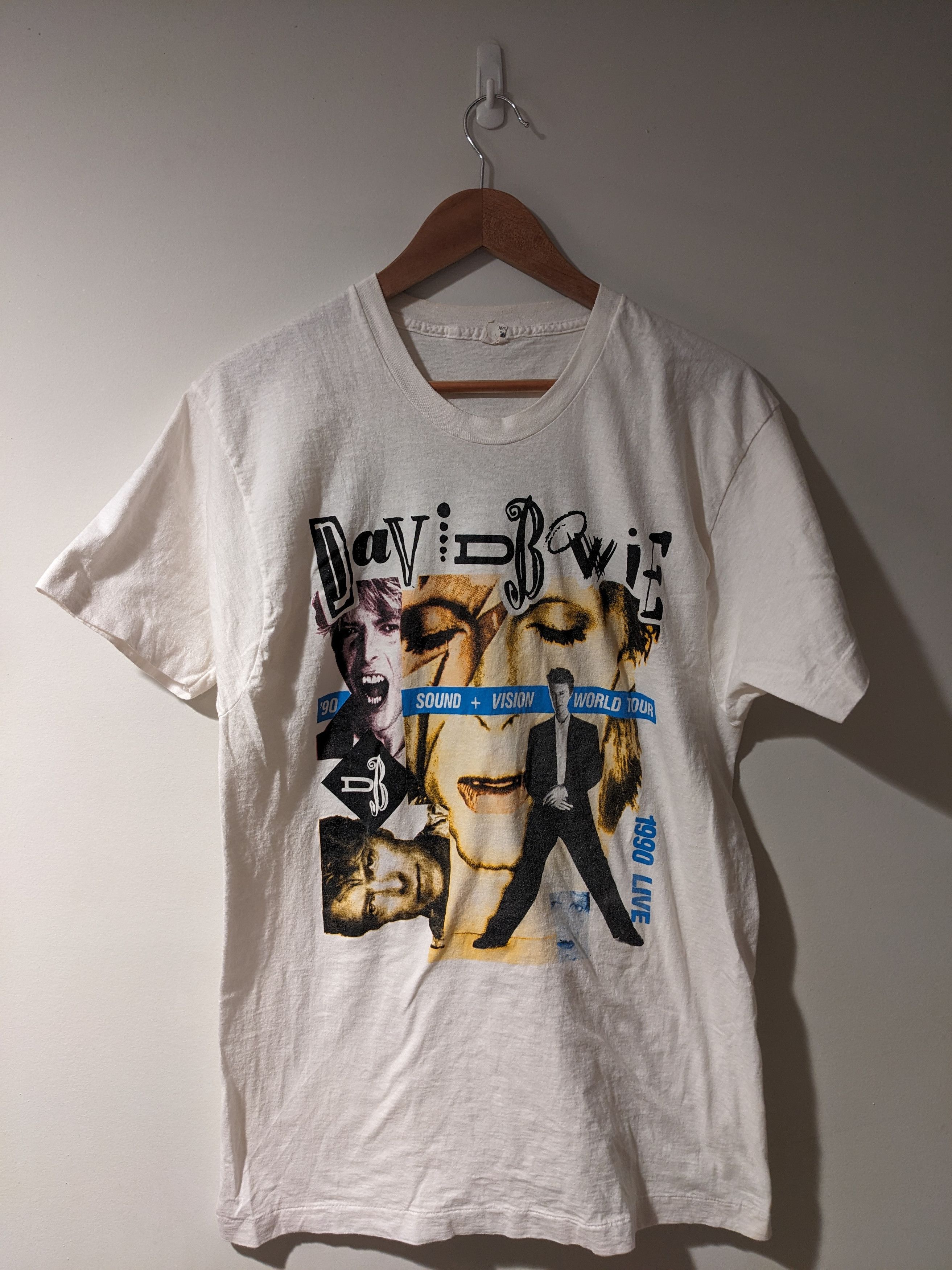 Band Tees × Vintage Vintage 1990 David Bowie Sound Vision Changes World T-Shirt Size US XL / EU 56 / 4 - 1 Thumbnail