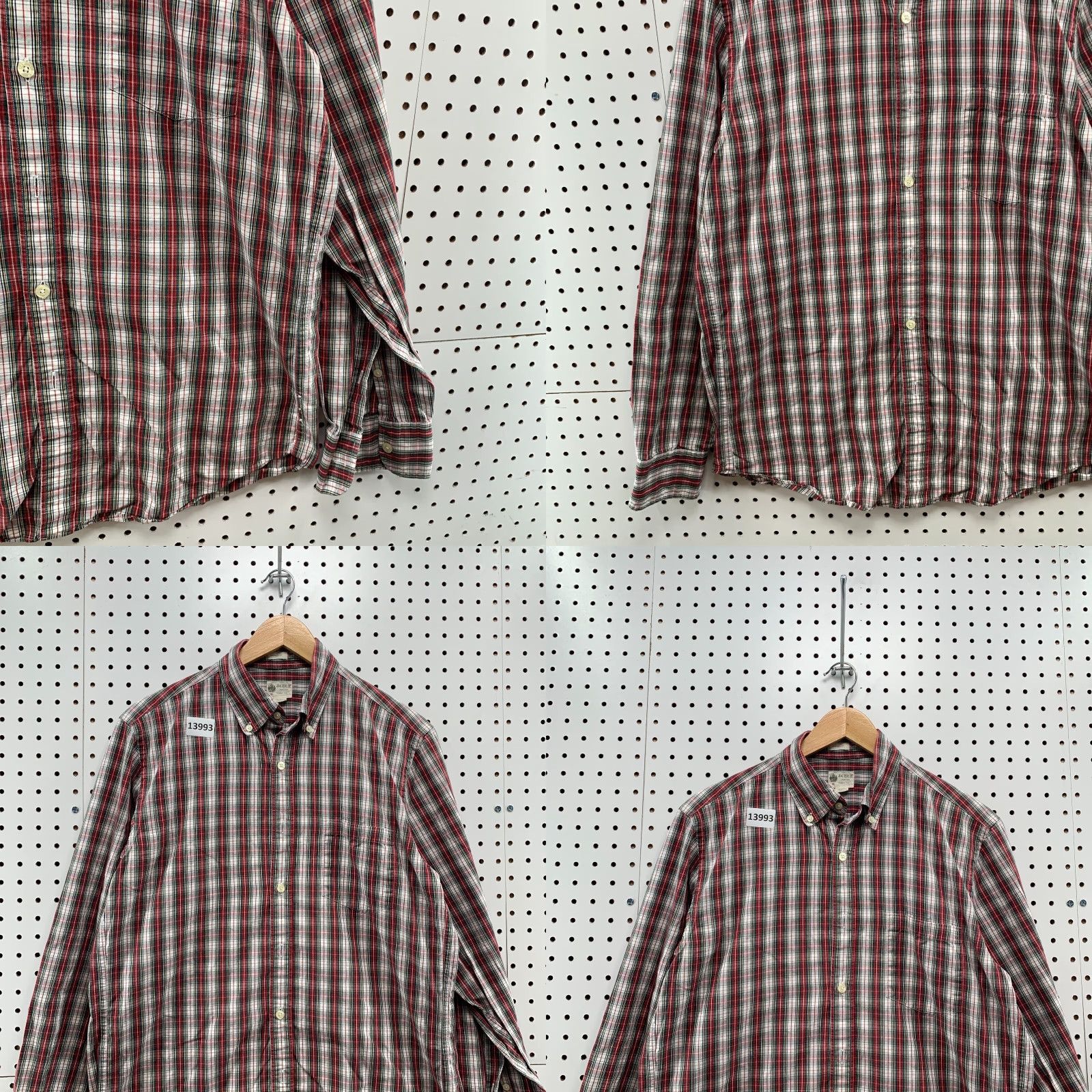 J.Crew J.Crew Button-Down Collared Shirt Red White Plaid Long Sleeve Medium 22x29.5 Shirt Mens Red Plaid 90s Dreams In Motion Size US M / EU 48-50 / 2 - 8 Thumbnail