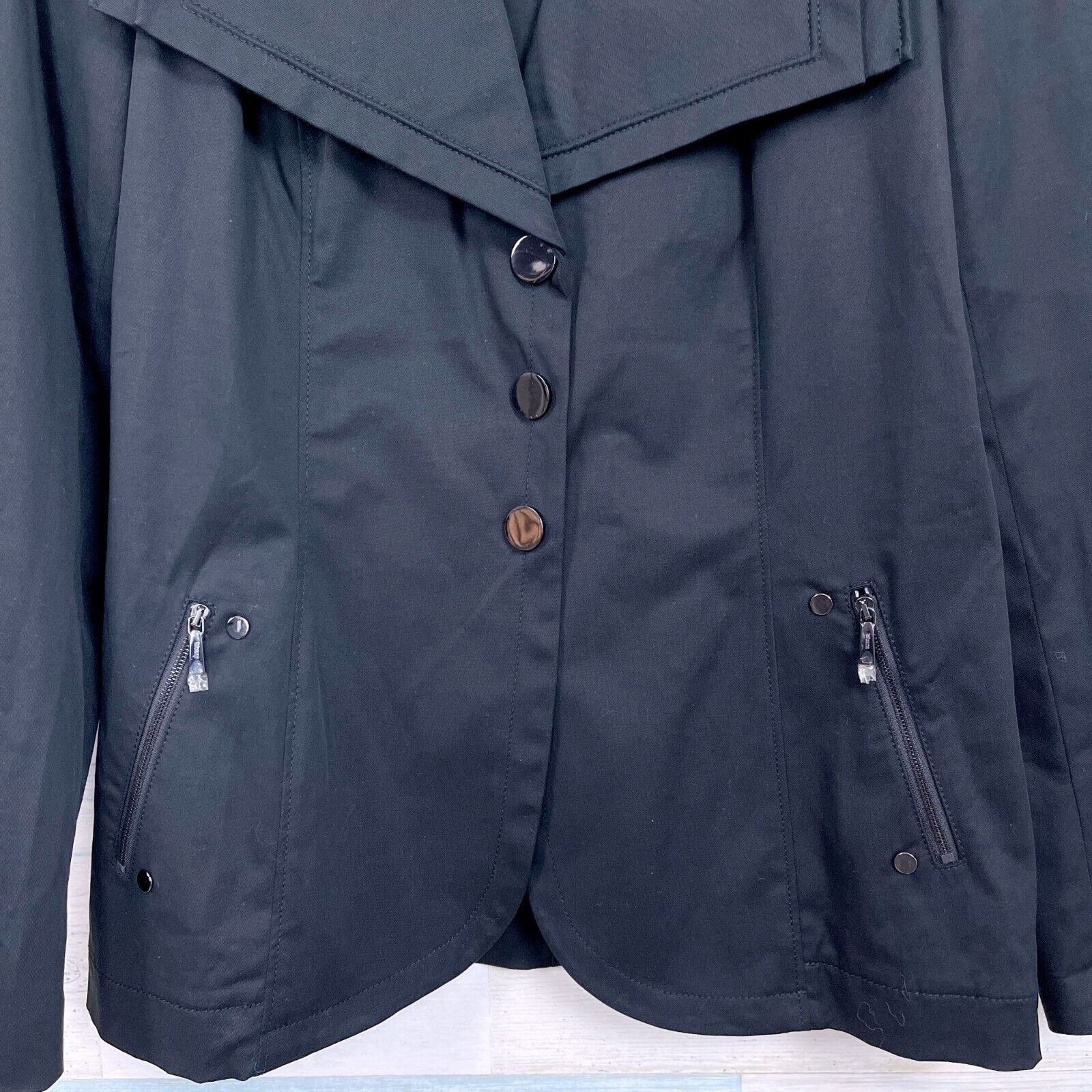 Other WORTH Wide Collar Jacket Black V Neck Snap Button 14 Size XL / US 12-14 / IT 48-50 - 3 Thumbnail