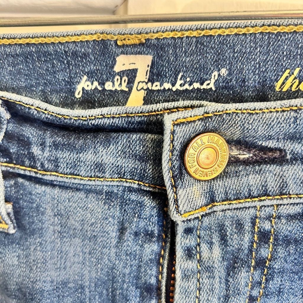 7 For All Mankind Women's 7 For All Mankind The Skinny Jeans - Size 26 Blue Size 26" / US 2 / IT 38 - 6 Thumbnail
