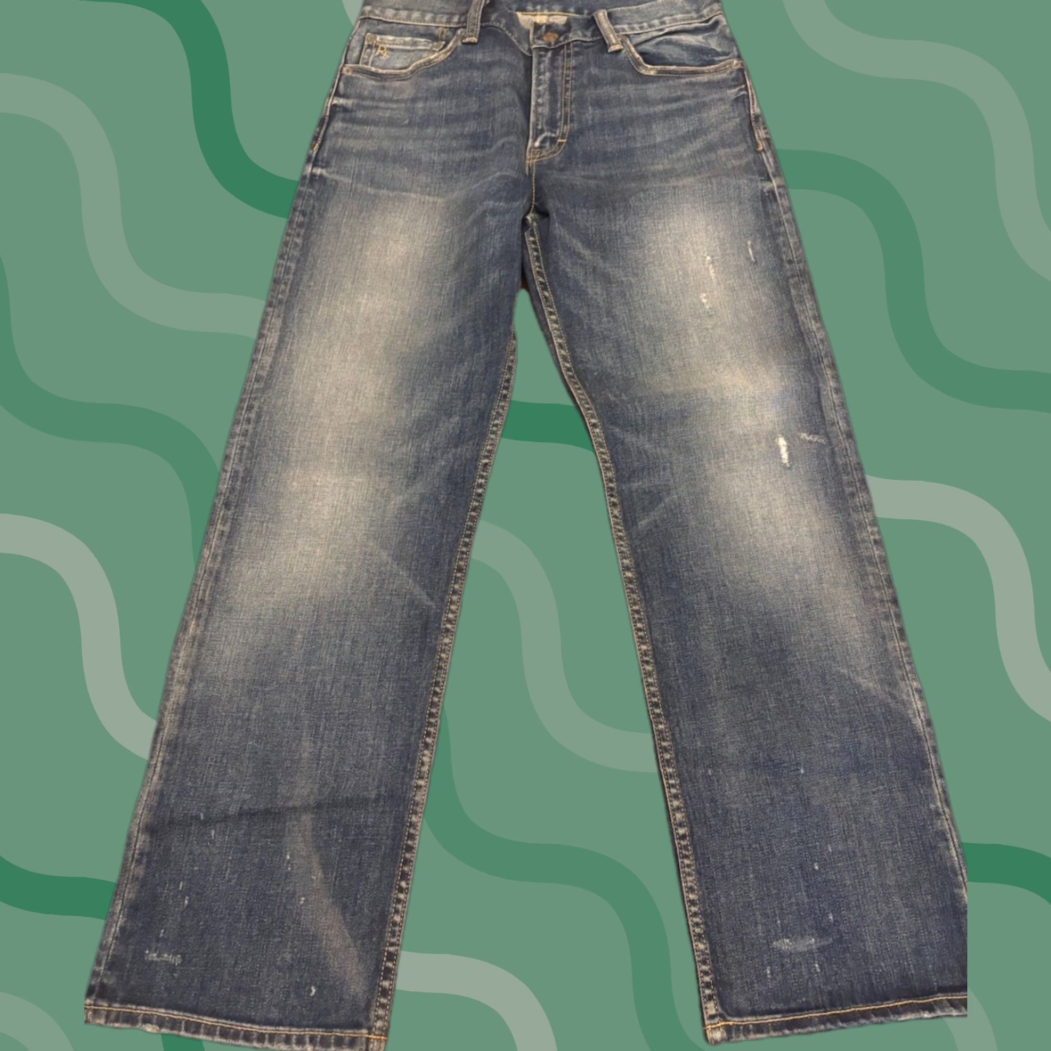 Polo Ralph Lauren VINTAGE Polo by Ralph Lauren Jeans Womens 27 Blue Distressed Crop 5-Pocket Slim Belt Loops Women Size 27" / US 4 / IT 40 - 1 Thumbnail