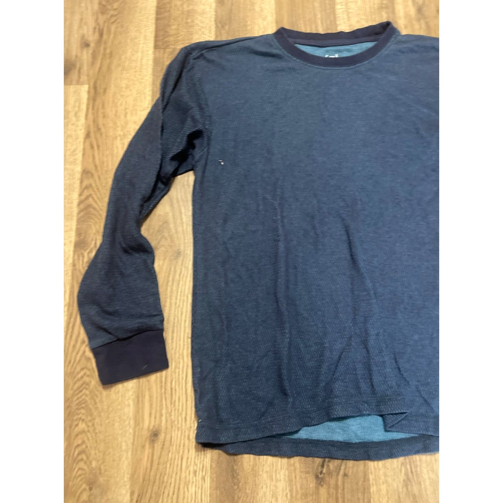 George George Shirt Mens Size Medium Long Sleeve Crew Neck Blue Black Size US M / EU 48-50 / 2 - 3 Thumbnail