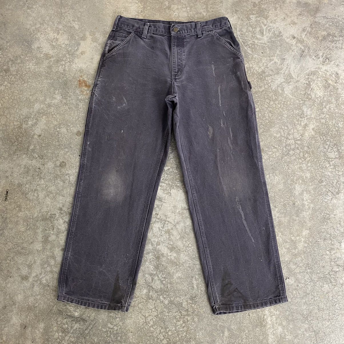 Carhartt Vintage Carhartt Faded Midnight Blue Dirty Carpenter Pants Size US 33 - 1 Thumbnail