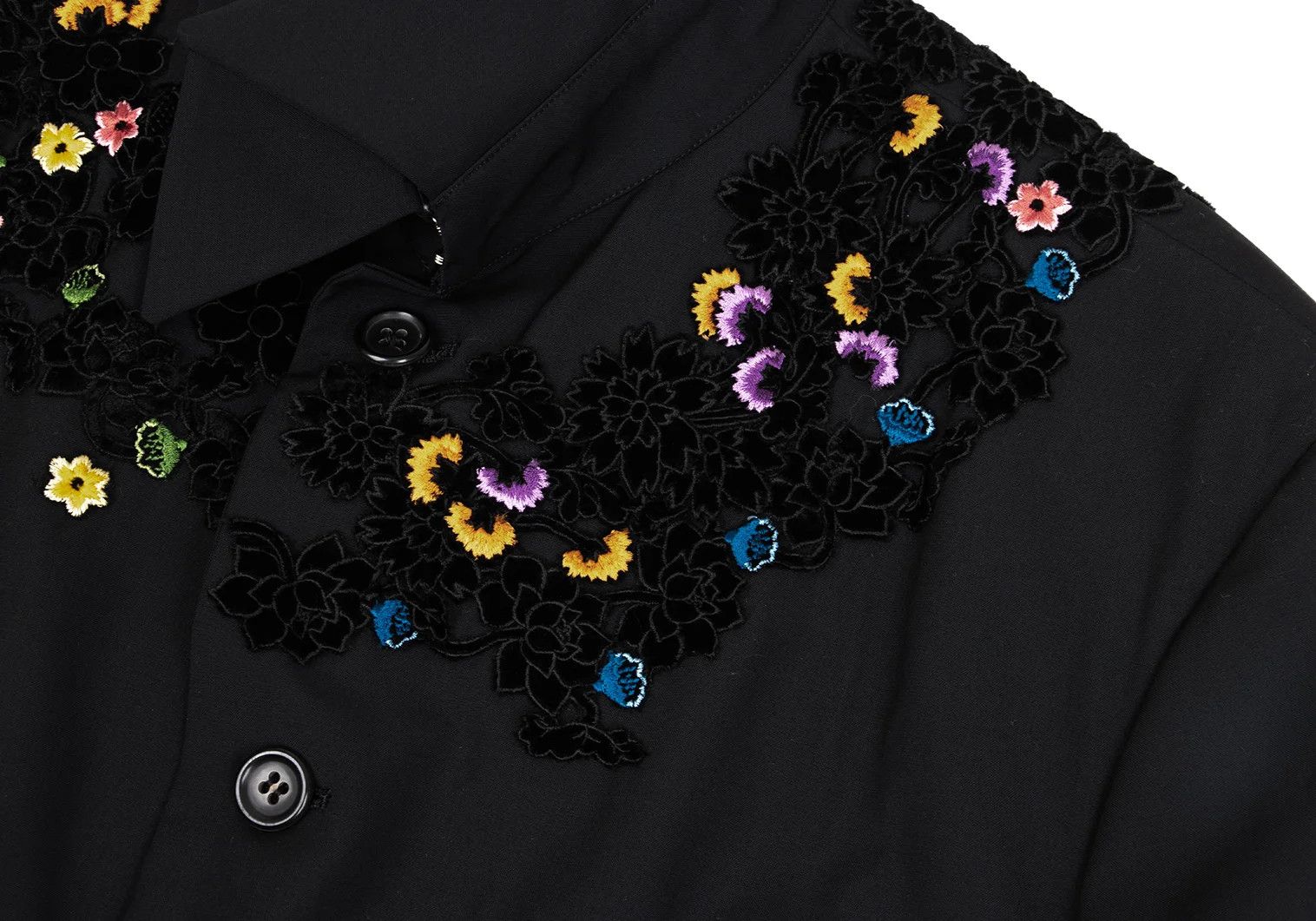 Yohji Yamamoto Yohji Yamamoto Velvet Floral Patch Design Jacket Size US M / EU 48-50 / 2 - 5 Thumbnail