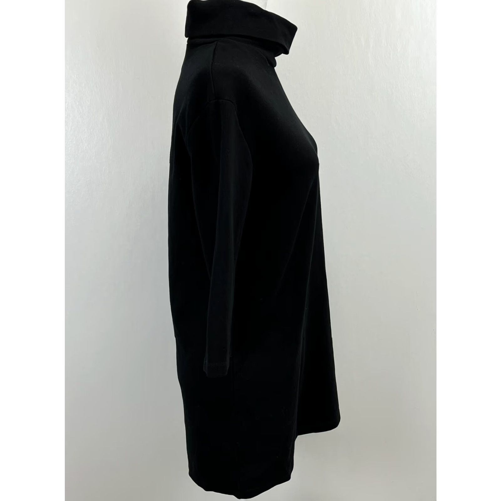 Zara ZARA Turtleneck Shirt Dress Women Size S Black 3/4 Sleeve Casual Minimal Size S / US 4 / IT 40 - 4 Thumbnail