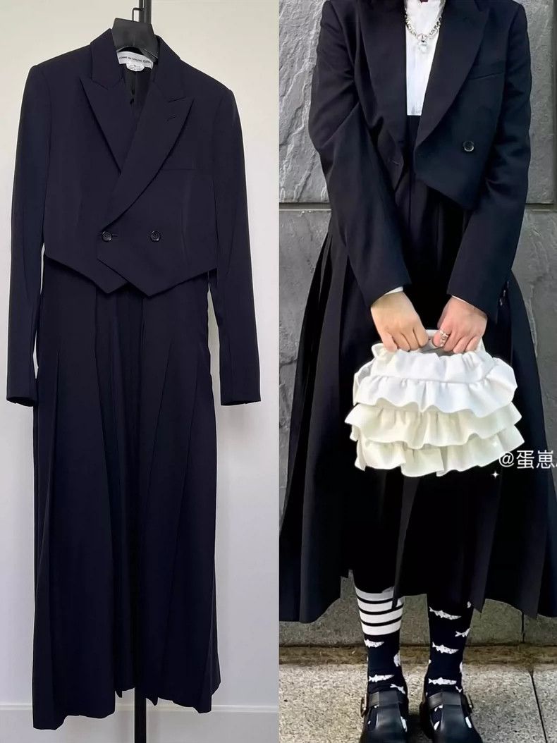 Comme des Garcons Comme Des Garcons Wool suit + pleated suspender skirt suit Size S / US 4 / IT 40 - 1 Thumbnail