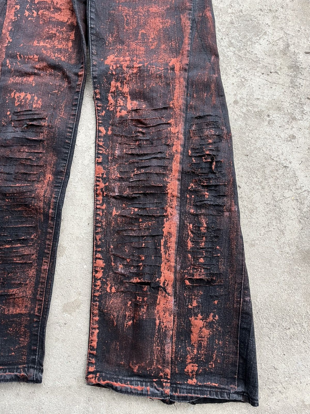 20471120 × If Six Was Nine × Japanese Brand Dirty Painted Distressed Thrashed Faded Baggy Jeans Y2K Size US 28 / EU 44 - 8 Thumbnail