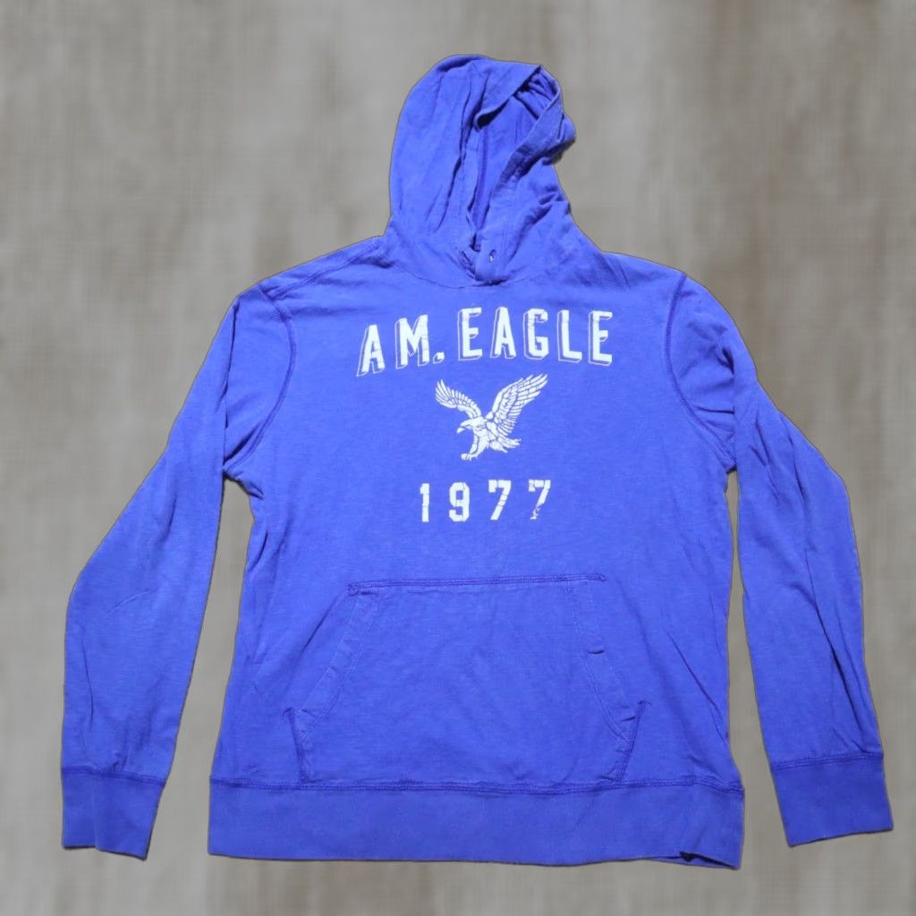 American Eagle Outfitters VINTAGE American Eagle AE Blue Athletics Pullover Hoodie Light Weight Womens Size Medium Size M / US 6-8 / IT 42-44 - 1 Thumbnail