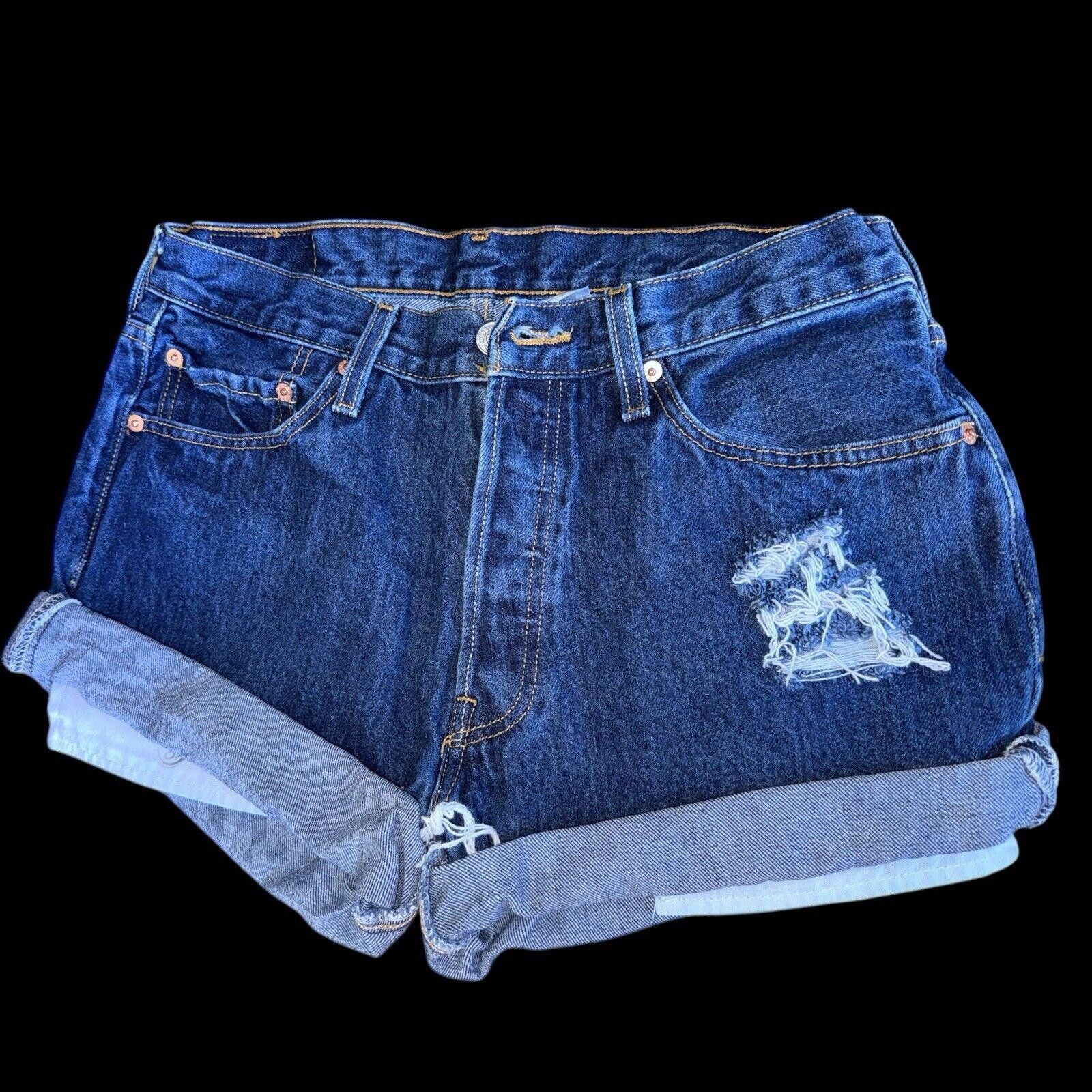 Levi's Levi's 501 Button Fly High Rise Cut Off Jean Shorts 33 Size 32" / US 10 / IT 46 - 1 Thumbnail