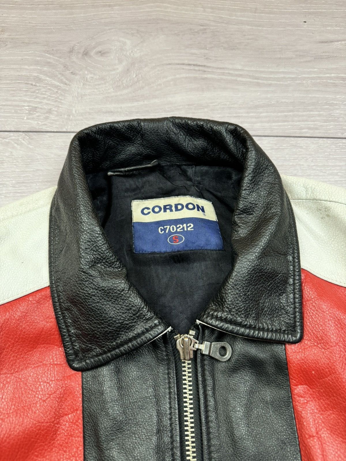 Vintage Cordon Gear USA Flag Big Logo Vintage Leather Jacket Size US S / EU 44-46 / 1 - 19 Thumbnail