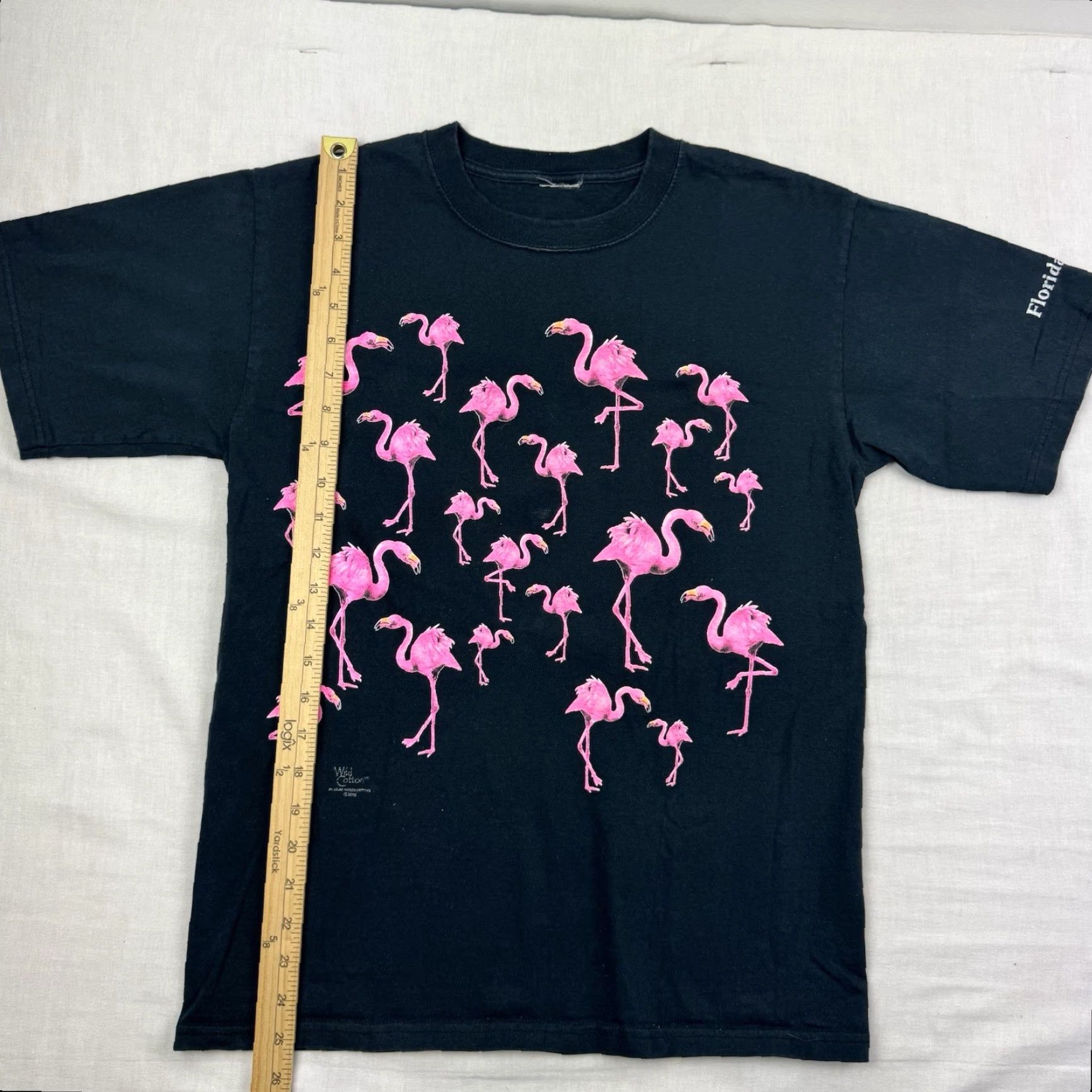 Vintage VINTAGE Flamingo T Shirt Men Small All Over Print Black Wild Cotton Nature Animals 90s Merch Mens Size US S / EU 44-46 / 1 - 6 Thumbnail