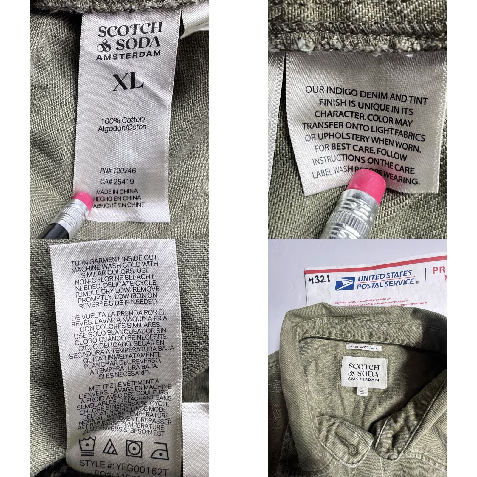 Scotch & Soda Scotch & Soda Oversized Boxy Button up Army Green Floral Utility Jacket XL Unisex Adults Man/Women - Floral, Utility, Casual Jacket Size XL / US 12-14 / IT 48-50 - 8 Thumbnail