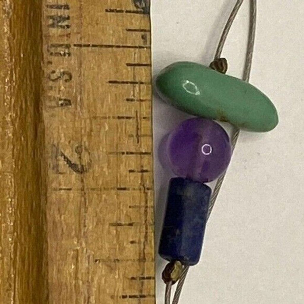 The Unbranded Brand Boho Sterling Jade, Amethyst & Turquoise Layered Necklace Size ONE SIZE - 3 Thumbnail