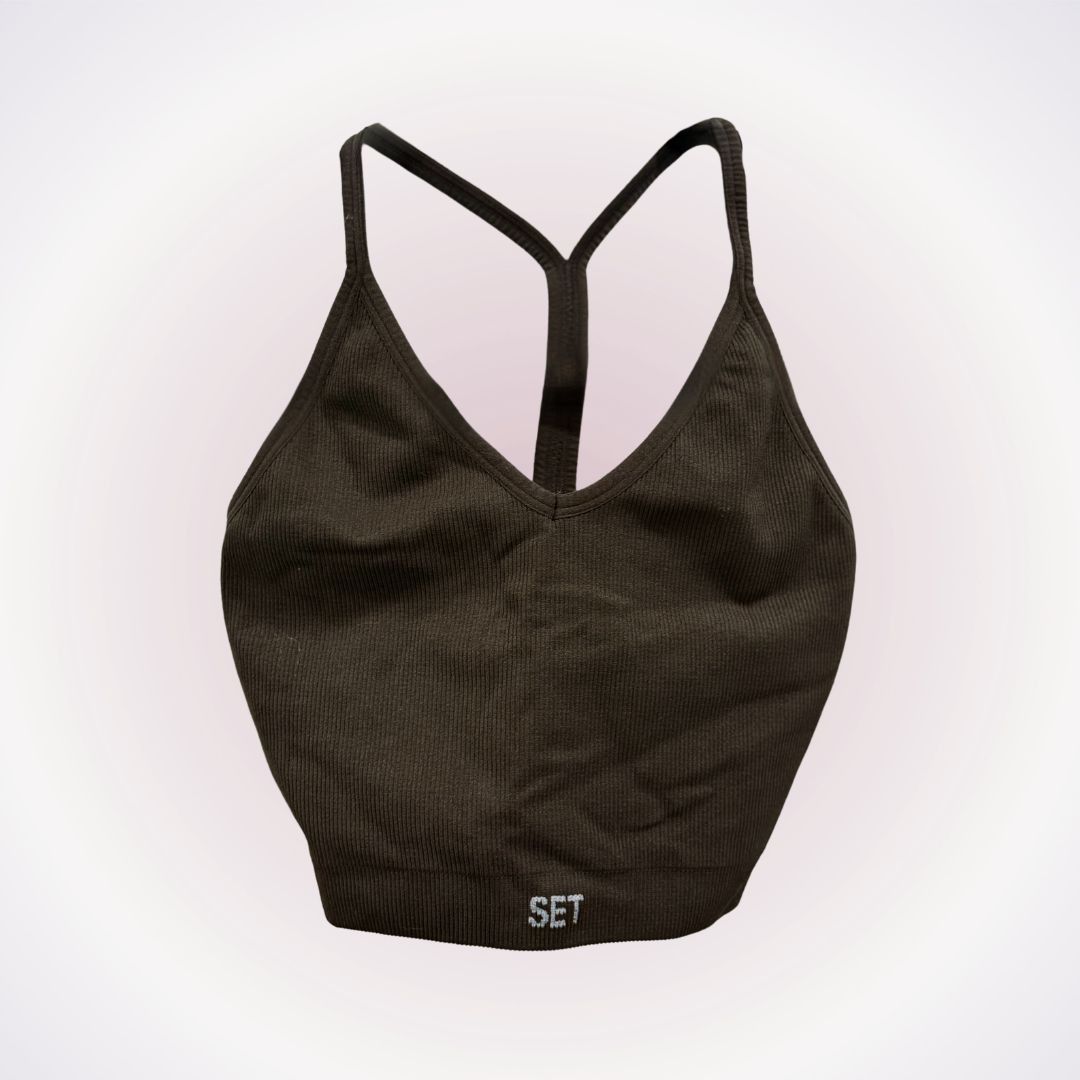 Other Set Active SCULPTFLEX Brown Power Ribbed V-Bra | Sz S Size ONE SIZE - 1 Thumbnail