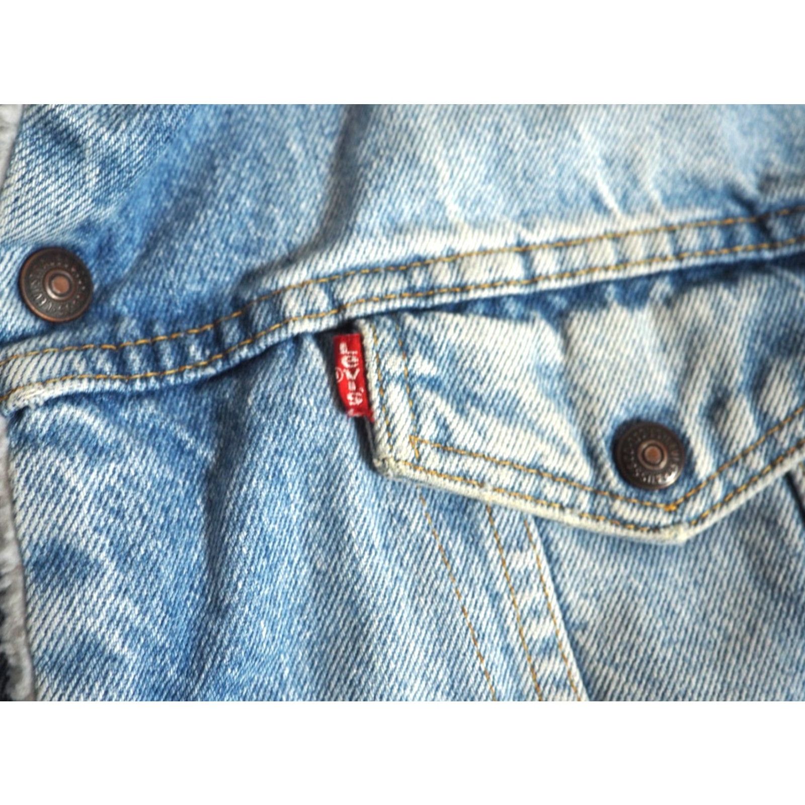 Levi's VTG Levis Denim Jacket Trucker USA Mens S 80s Blue Shearling Snap Size US S / EU 44-46 / 1 - 7 Thumbnail