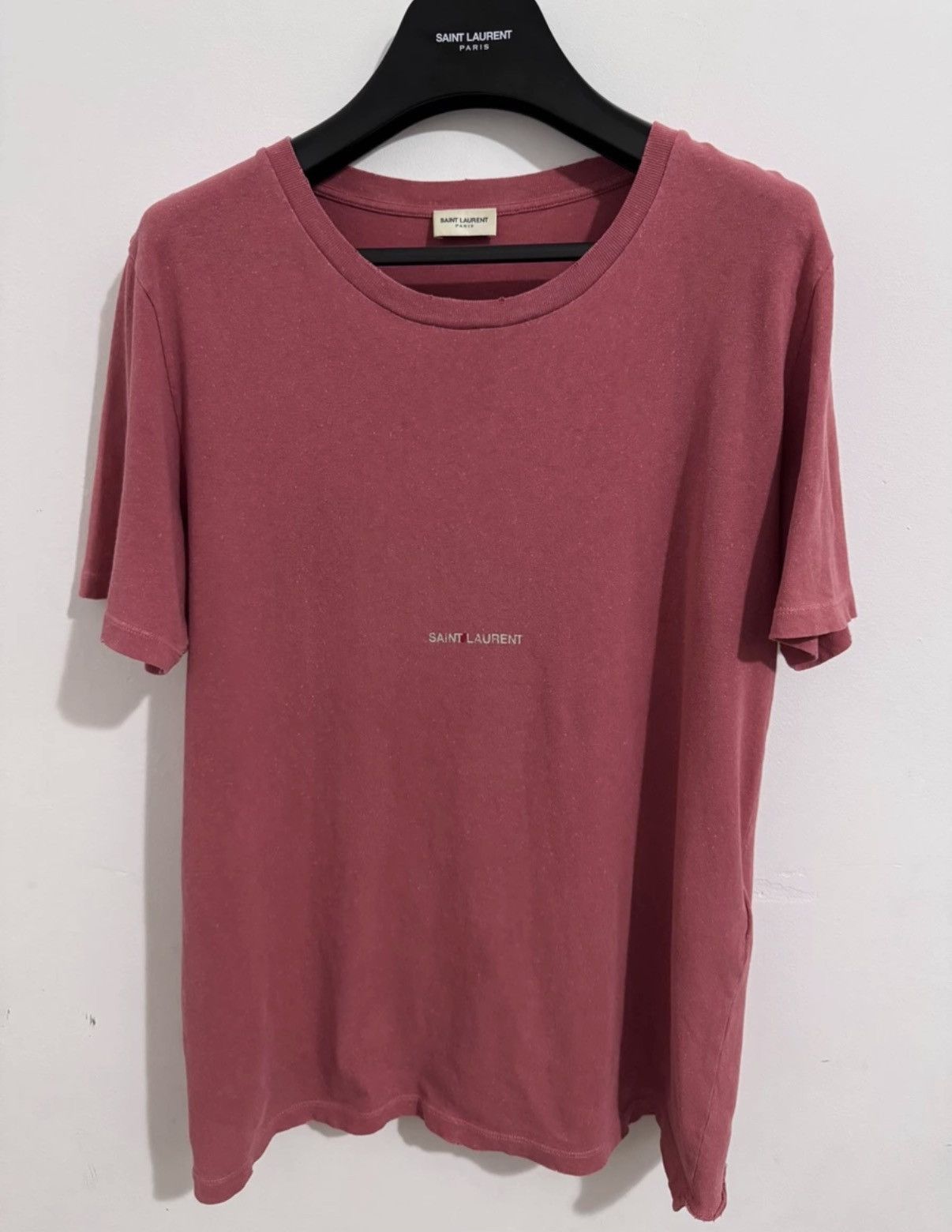 Saint Laurent Paris SLP 18SS Pink Graphic Distressed Slogan Short Sleeve T-Shirt Size US S / EU 44-46 / 1 - 1 Thumbnail