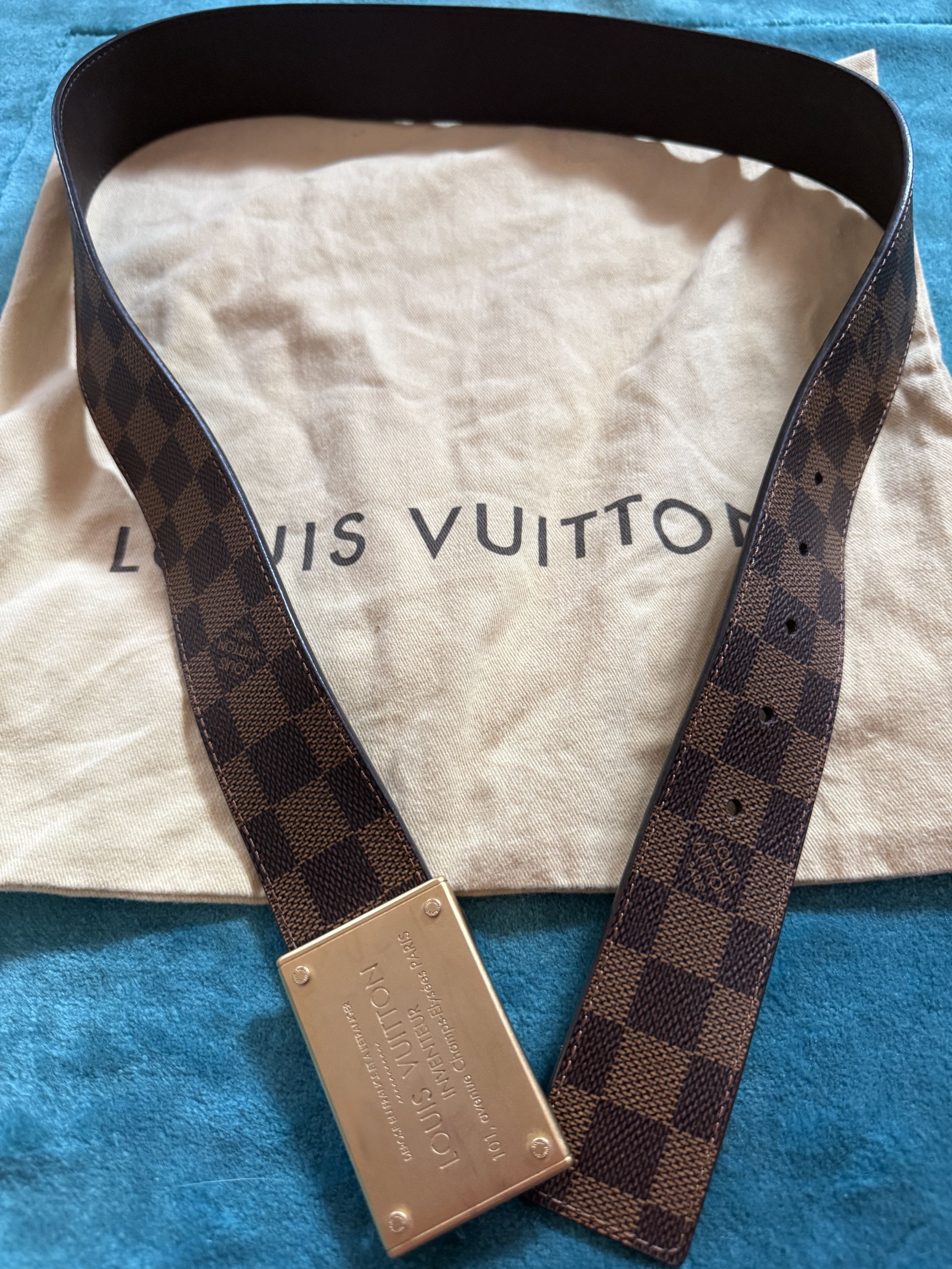 Louis Vuitton Louis Vuitton reversible damier belt gold buckle rare Size 32 - 4 Thumbnail