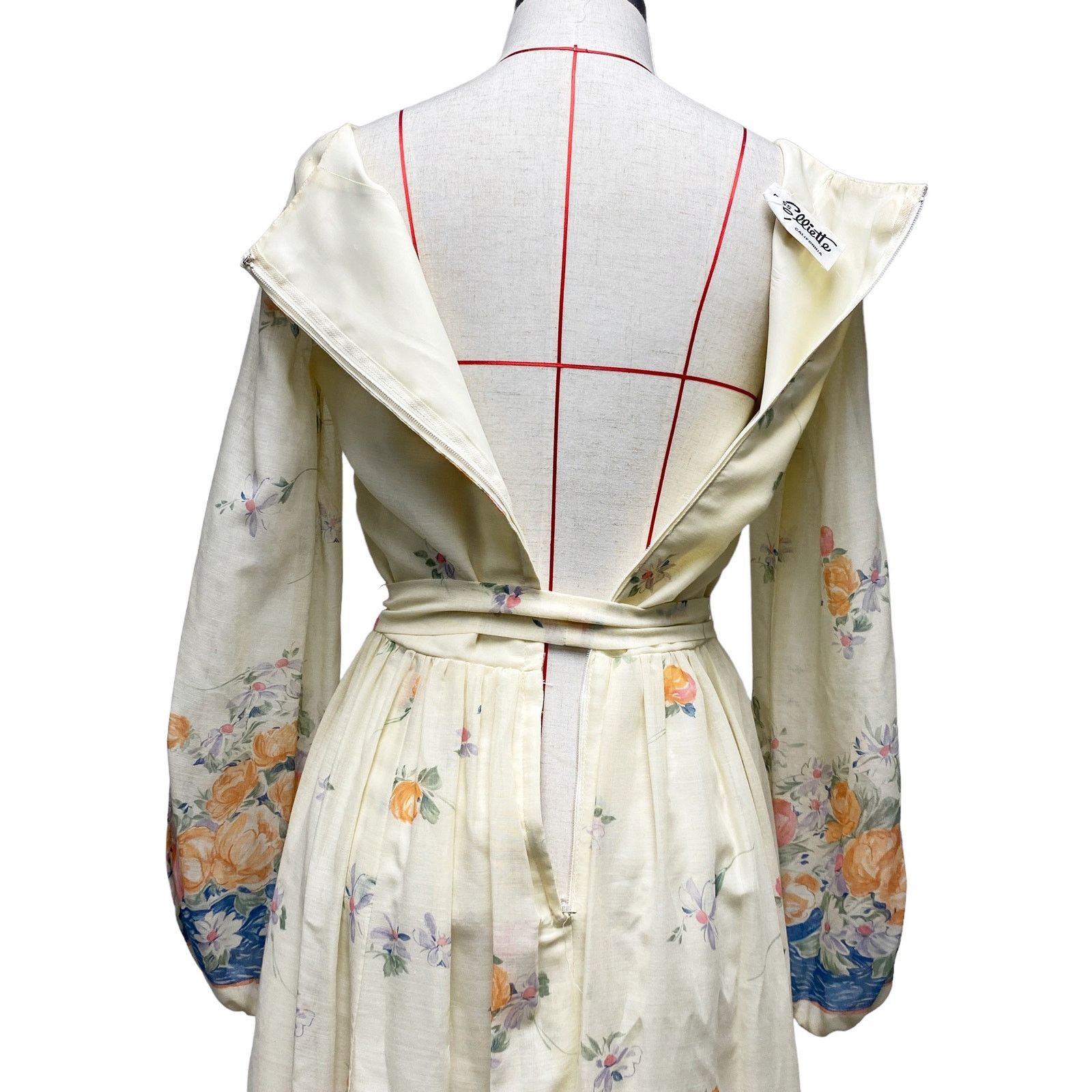 Vintage Vintage Miss Elliette Floral Draped Boat Neck Maxi Dress Size L / US 10 / IT 46 - 11 Thumbnail