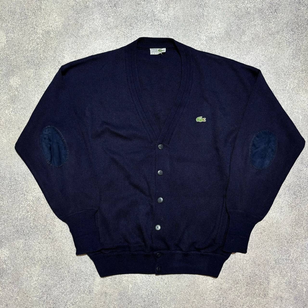 Lacoste × Vintage Vintage Lacoste Wool Cardigan Knit Sweater Preppy Logo 🐊 Size US L / EU 52-54 / 3 - 1 Thumbnail