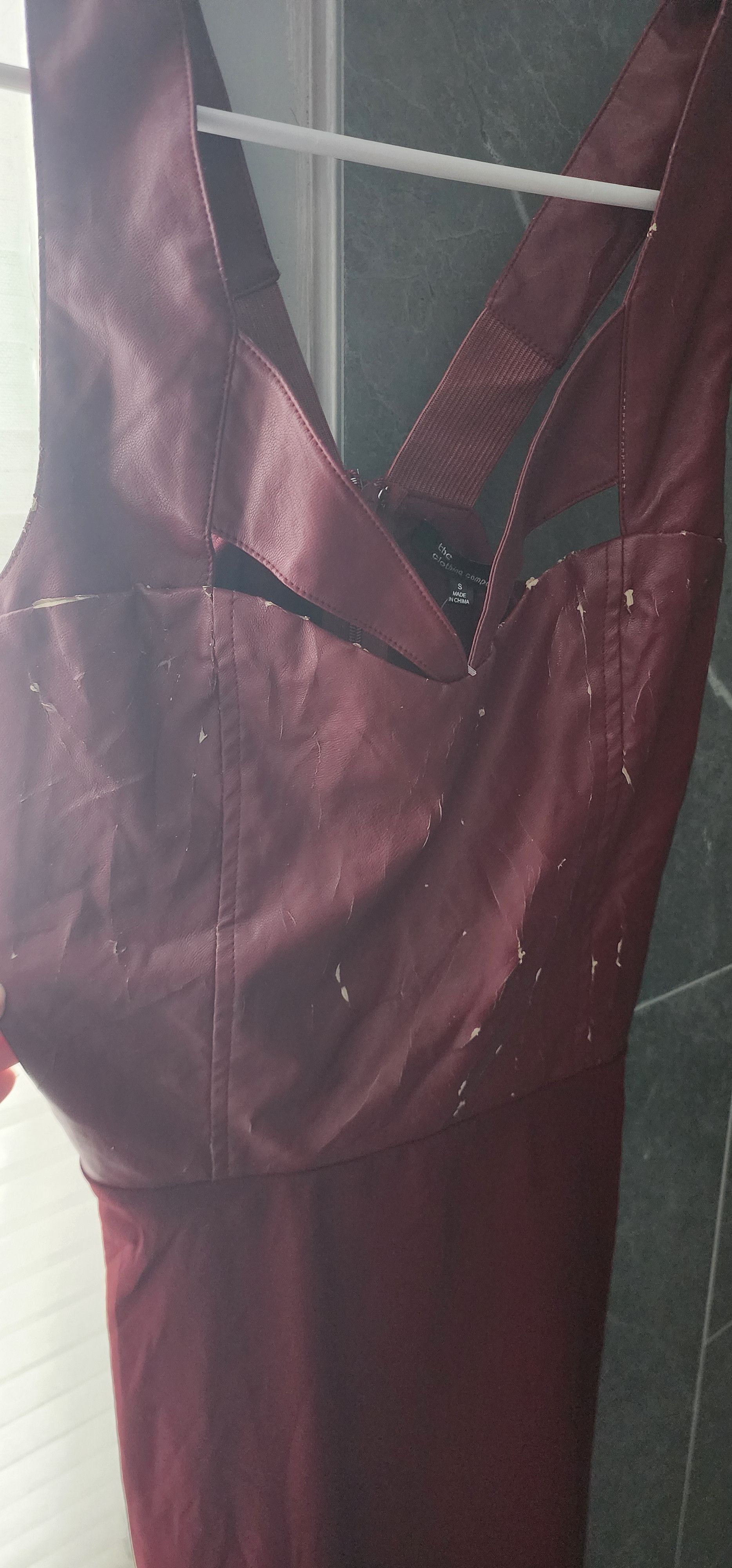 Other The Clothing Company Burgundy Faux Leather Dress Small Size S / US 4 / IT 40 - 7 Thumbnail
