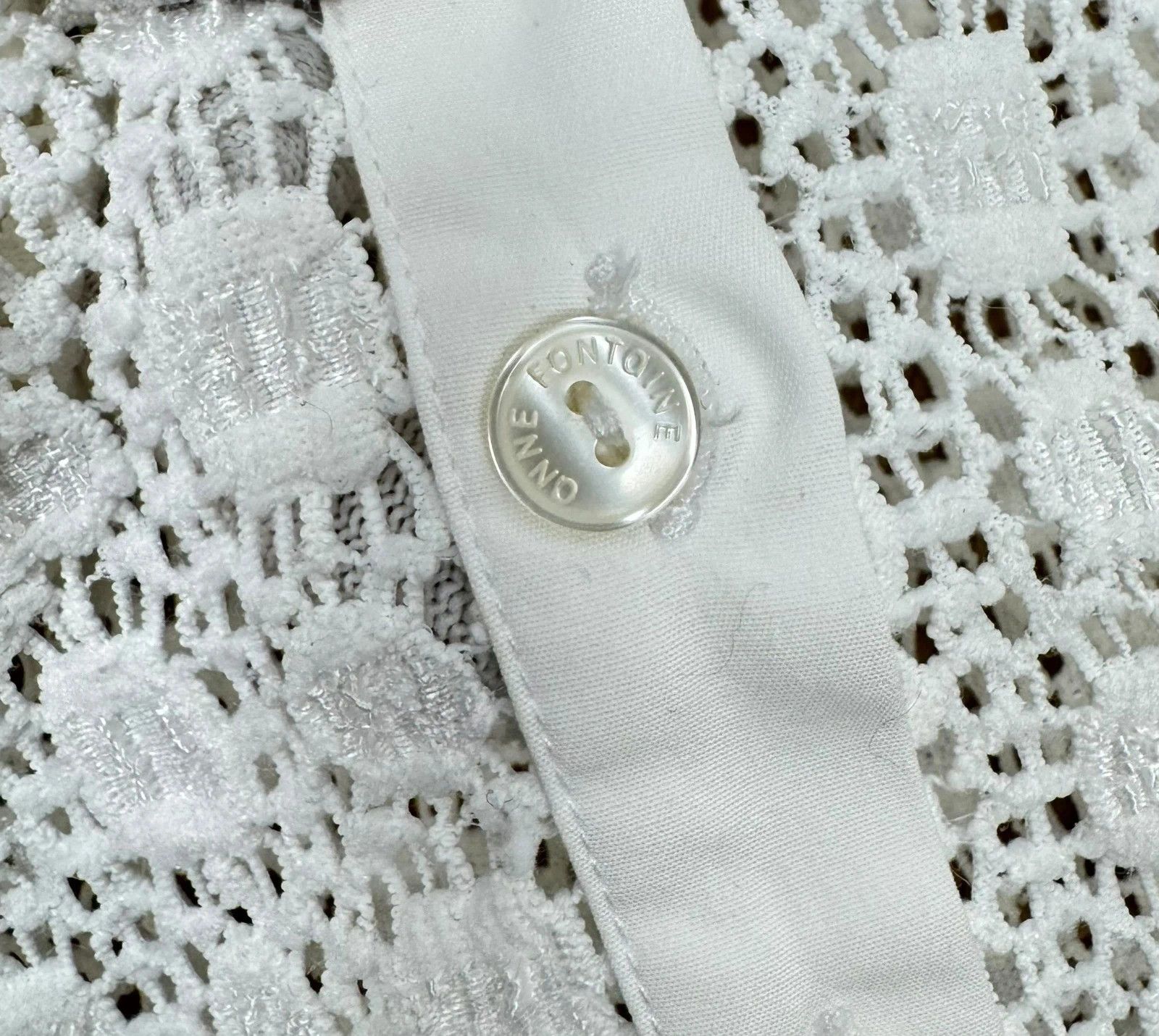 ANNE FONTAINE Anne Fontaine Regina Lace Crochet Button Up Blouse Size M / US 6-8 / IT 42-44 - 12 Thumbnail