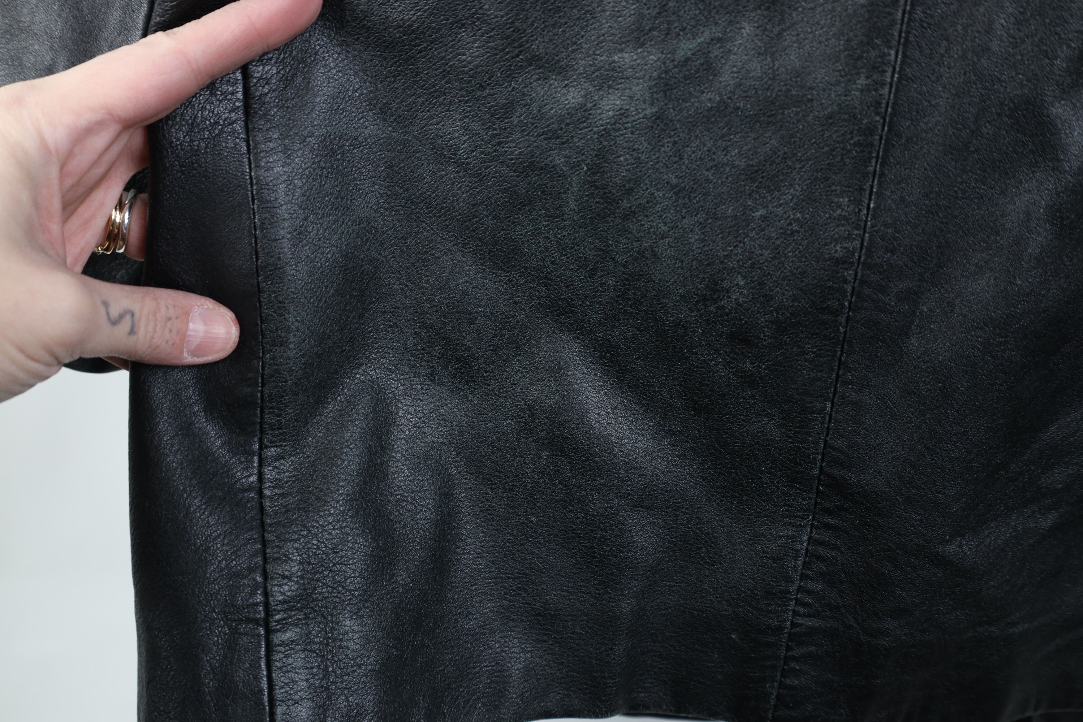 Vintage Vintage 90s Streetwear Leather Button Jacket Coat Black Size L / US 10 / IT 46 - 11 Thumbnail