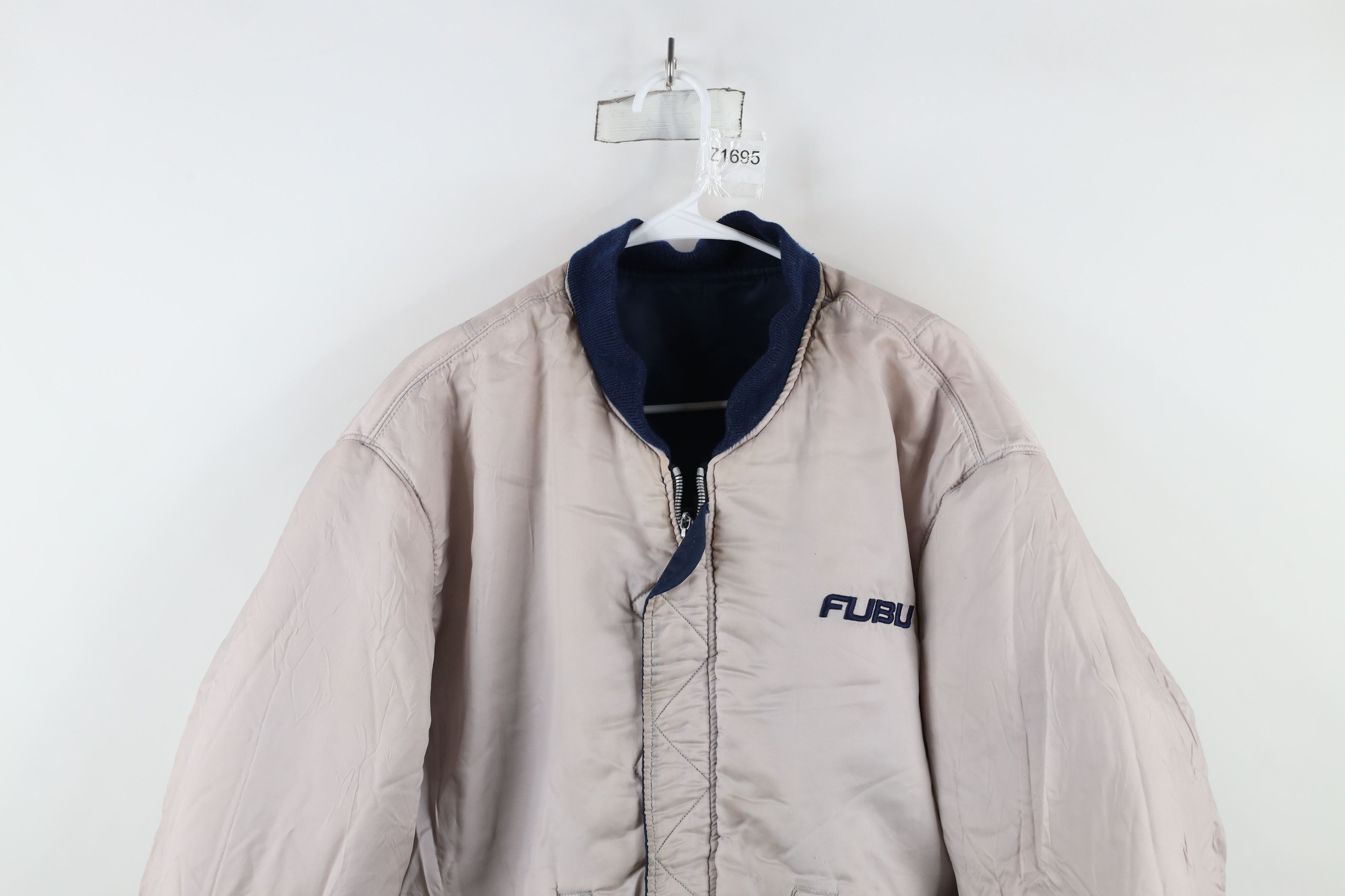 Fubu × Vintage Vintage 90s Fubu Spell Out Reversible Military Bomber Jacket Size US XL / EU 56 / 4 - 14 Thumbnail