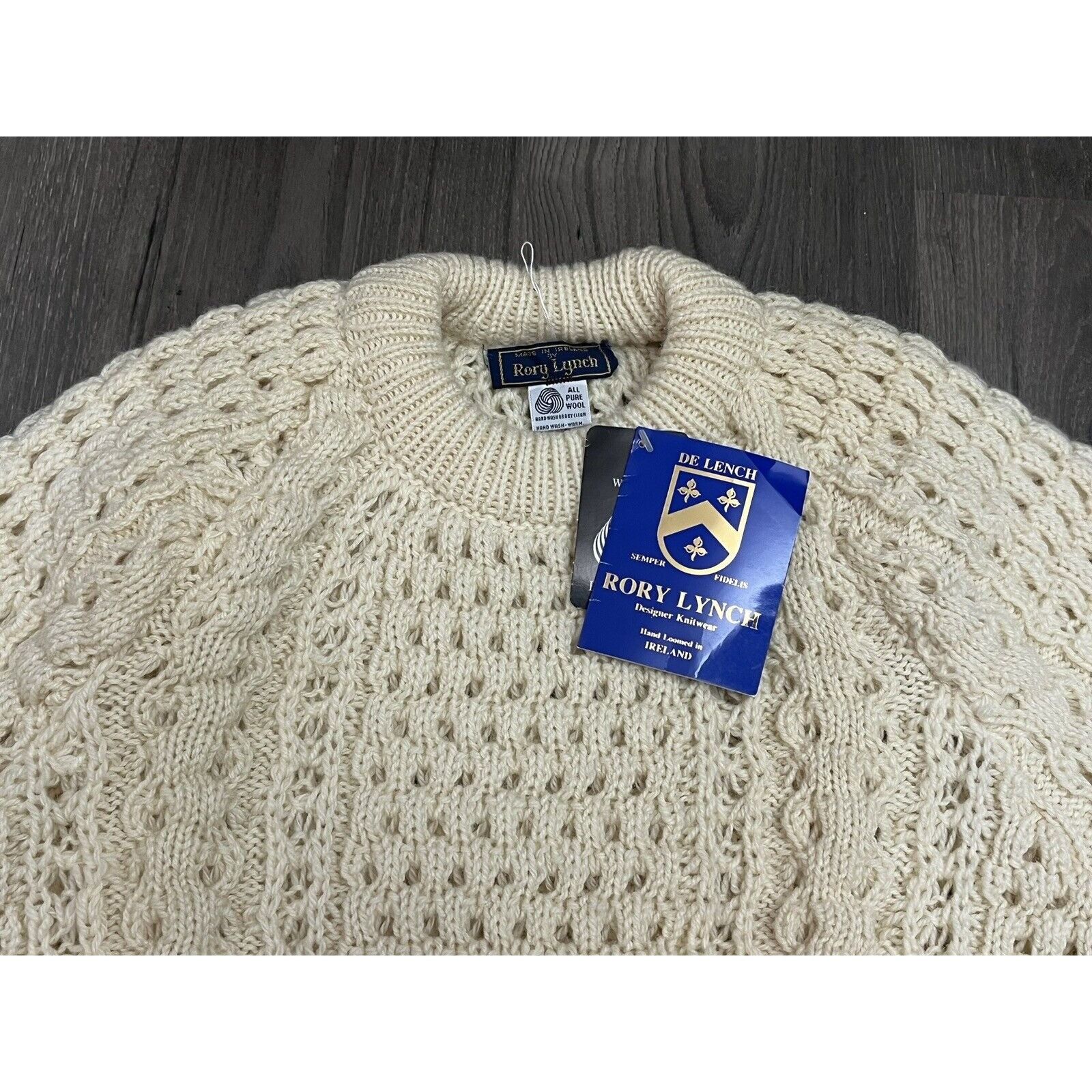 Vintage Rory Lynch Wool Sweater Hand Loomed Ireland Mens 46 De Lench Size US M / EU 48-50 / 2 - 3 Thumbnail