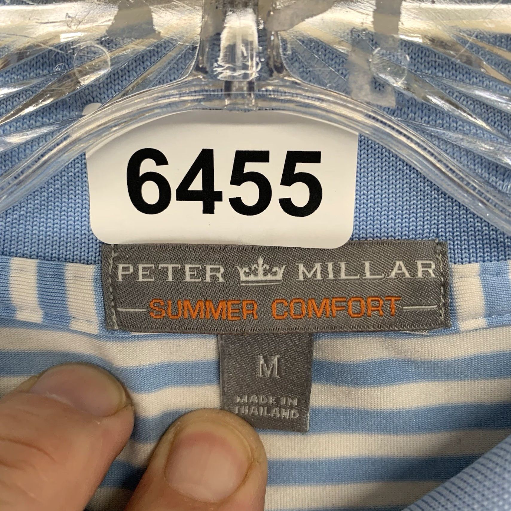 Peter Millar Peter Millar Polo Shirt M Striped Blue Summer Comfort Golf Button Collar Short Sleeve Mens Size US M / EU 48-50 / 2 - 5 Thumbnail