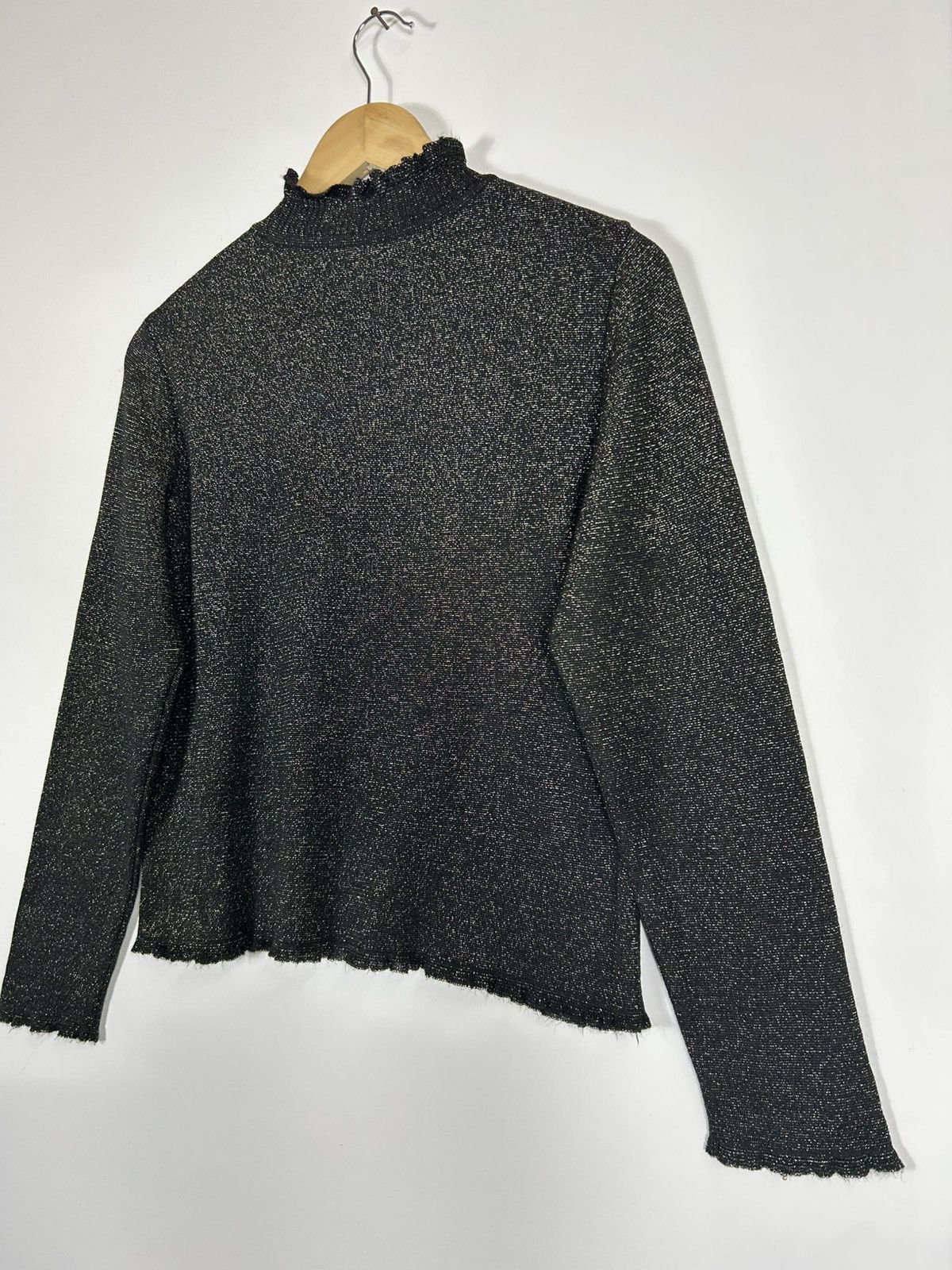 Balmain 🔥Luxury Balmain Paris Black Metallic Cropped Shirt Size S / US 4 / IT 40 - 12 Thumbnail