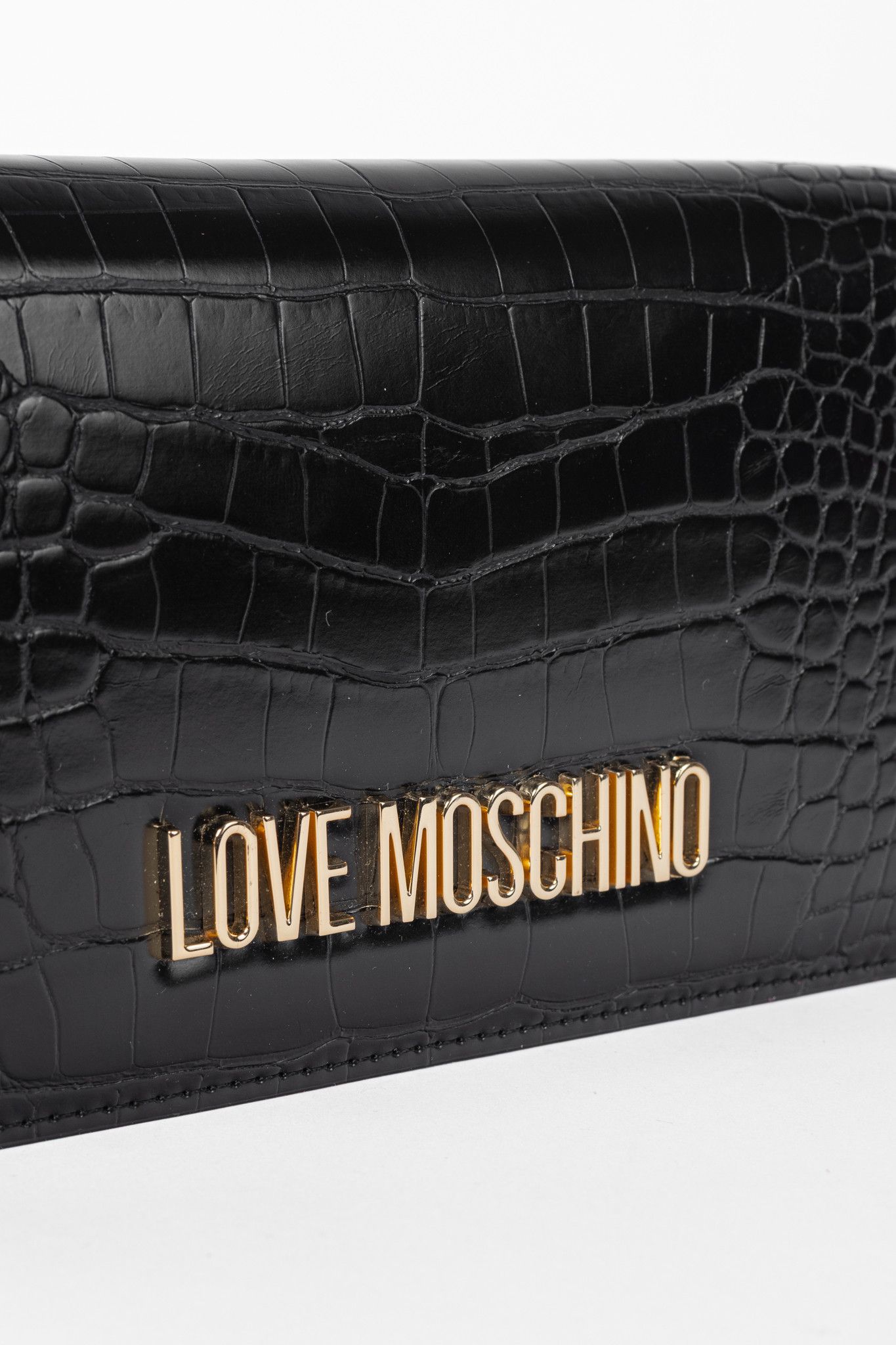 Love Moschino Love Moschino Croc-Embossed Faux-Leather Flap Crossbody Size ONE SIZE - 8 Thumbnail